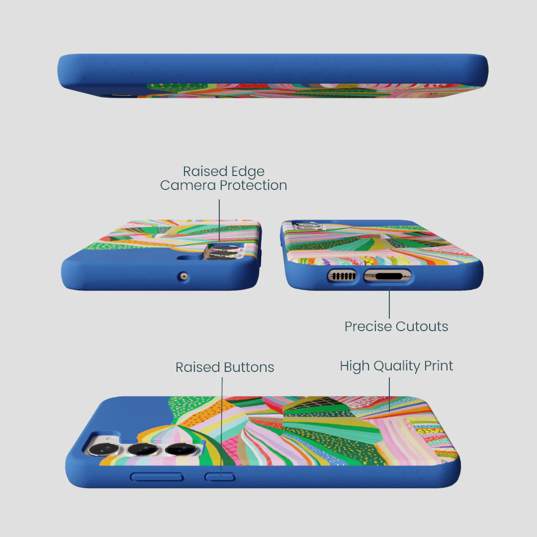 Electric Blue Bloomstatic Samsung Galaxy S24+(Plus) Case - Image 3