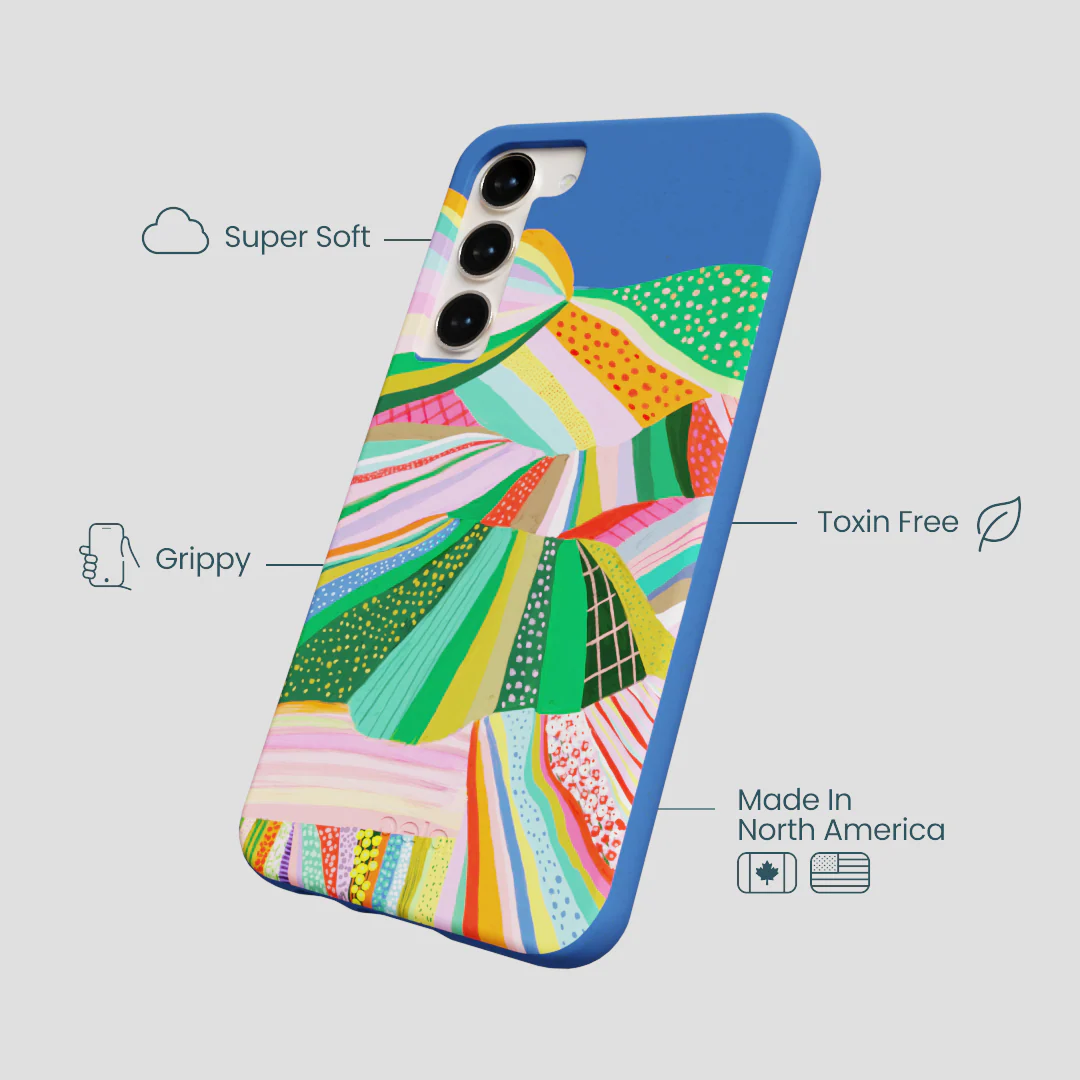 Electric Blue Bloomstatic Samsung Galaxy S24+(Plus) Case - Image 4