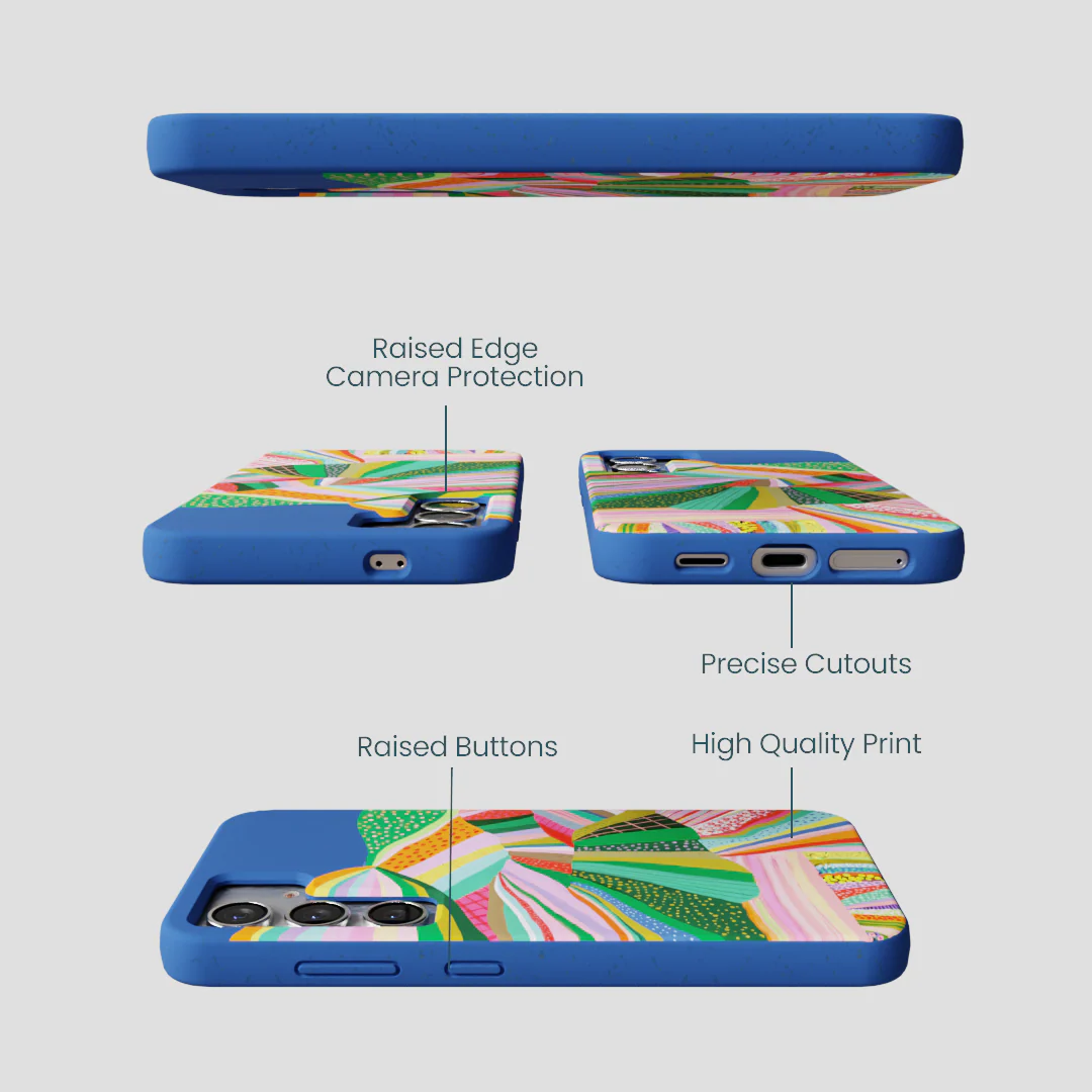 Electric Blue Bloomstatic Samsung Galaxy S25 Case - Image 3