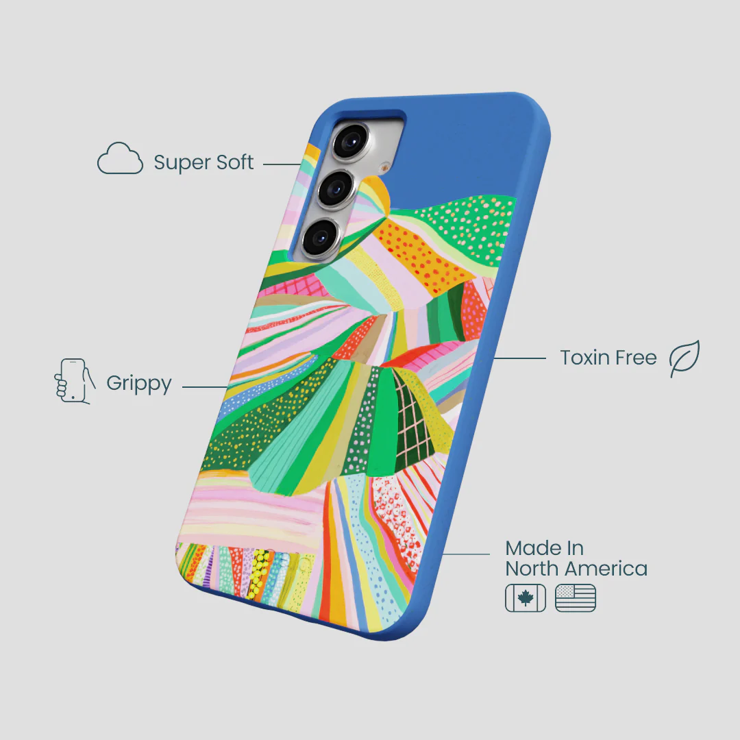 Electric Blue Bloomstatic Samsung Galaxy S25 Case - Image 4