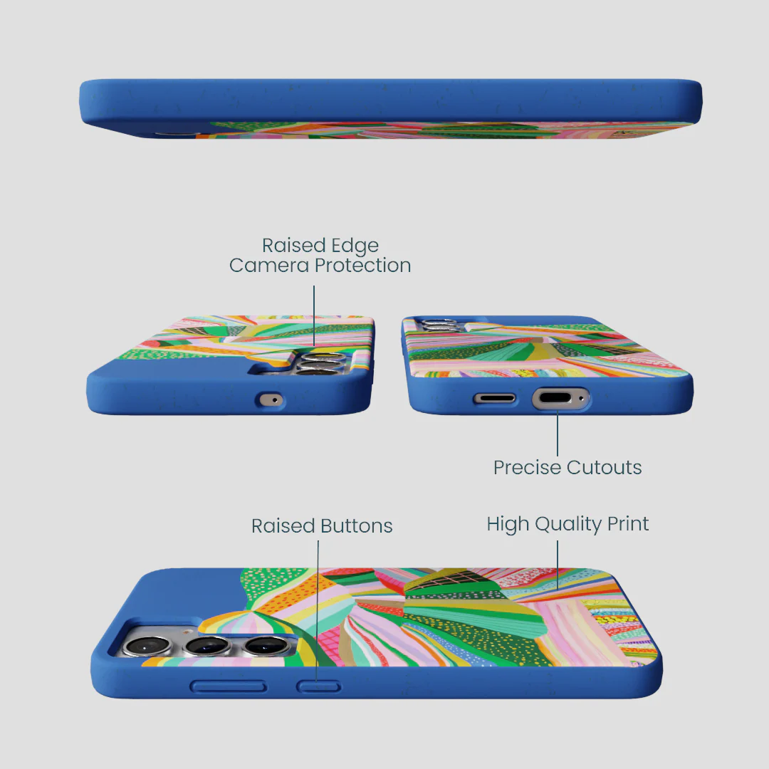 Electric Blue Bloomstatic Samsung Galaxy S25+(Plus) Case - Image 3