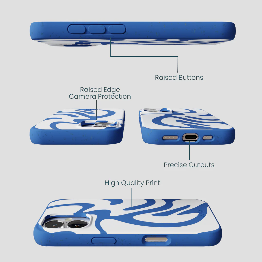 Electric Blue Blue Crush iPhone 16 Case - Image 3