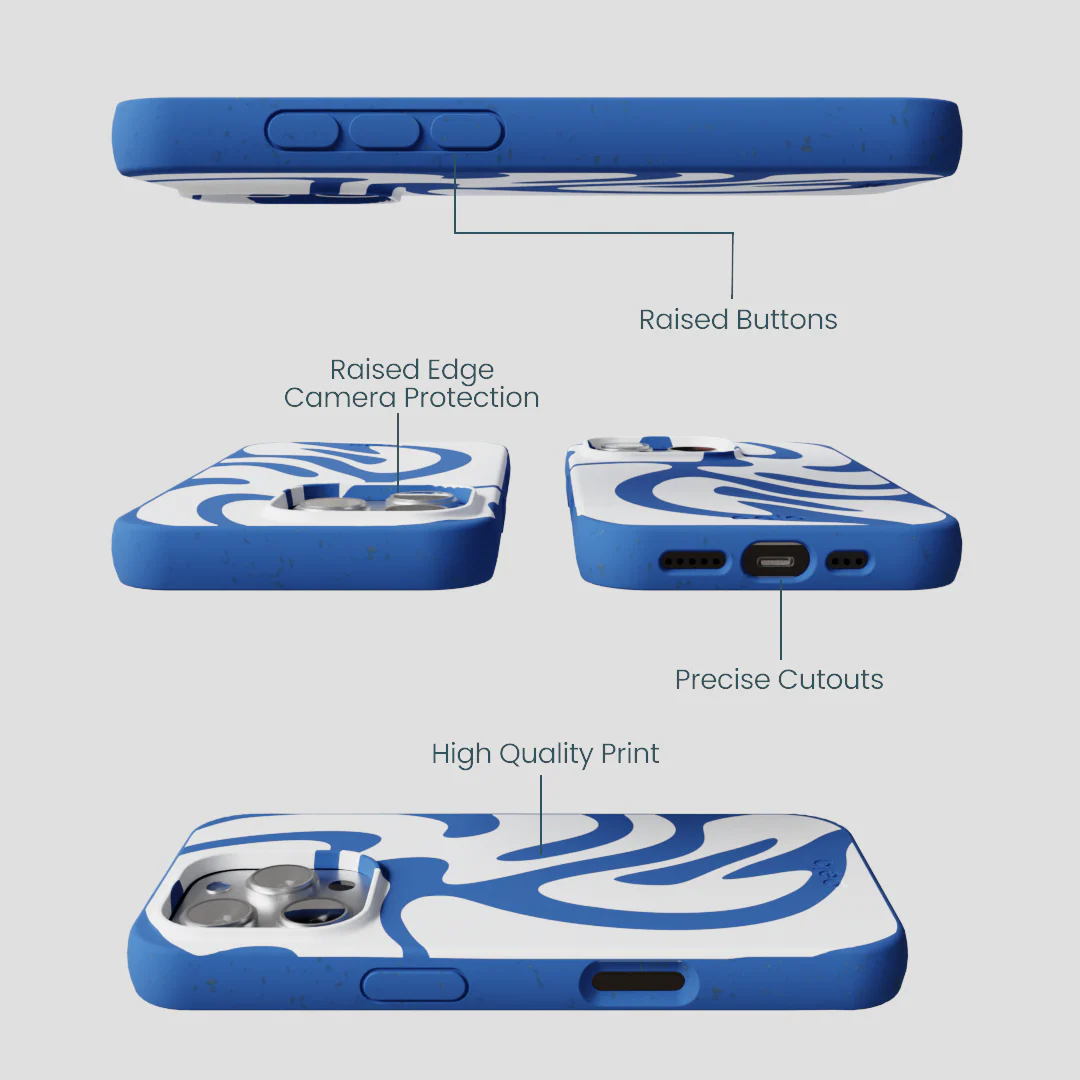 Electric Blue Blue Crush iPhone 16 Pro Case - Image 3