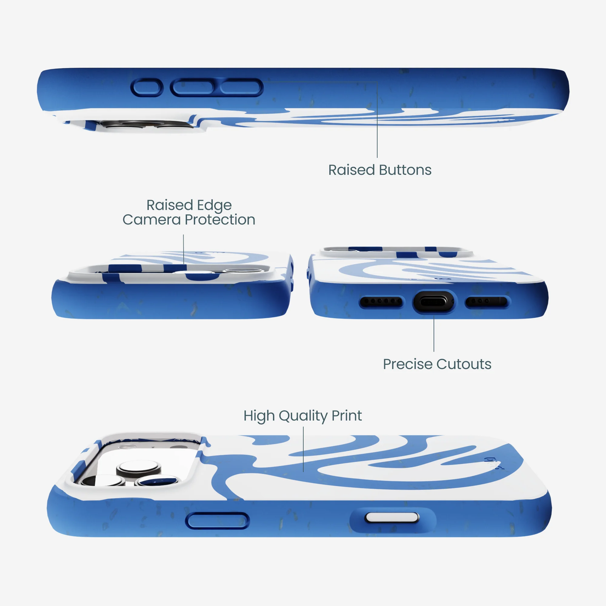 Electric Blue Blue Crush iPhone 17 Pro Max Case - Image 3