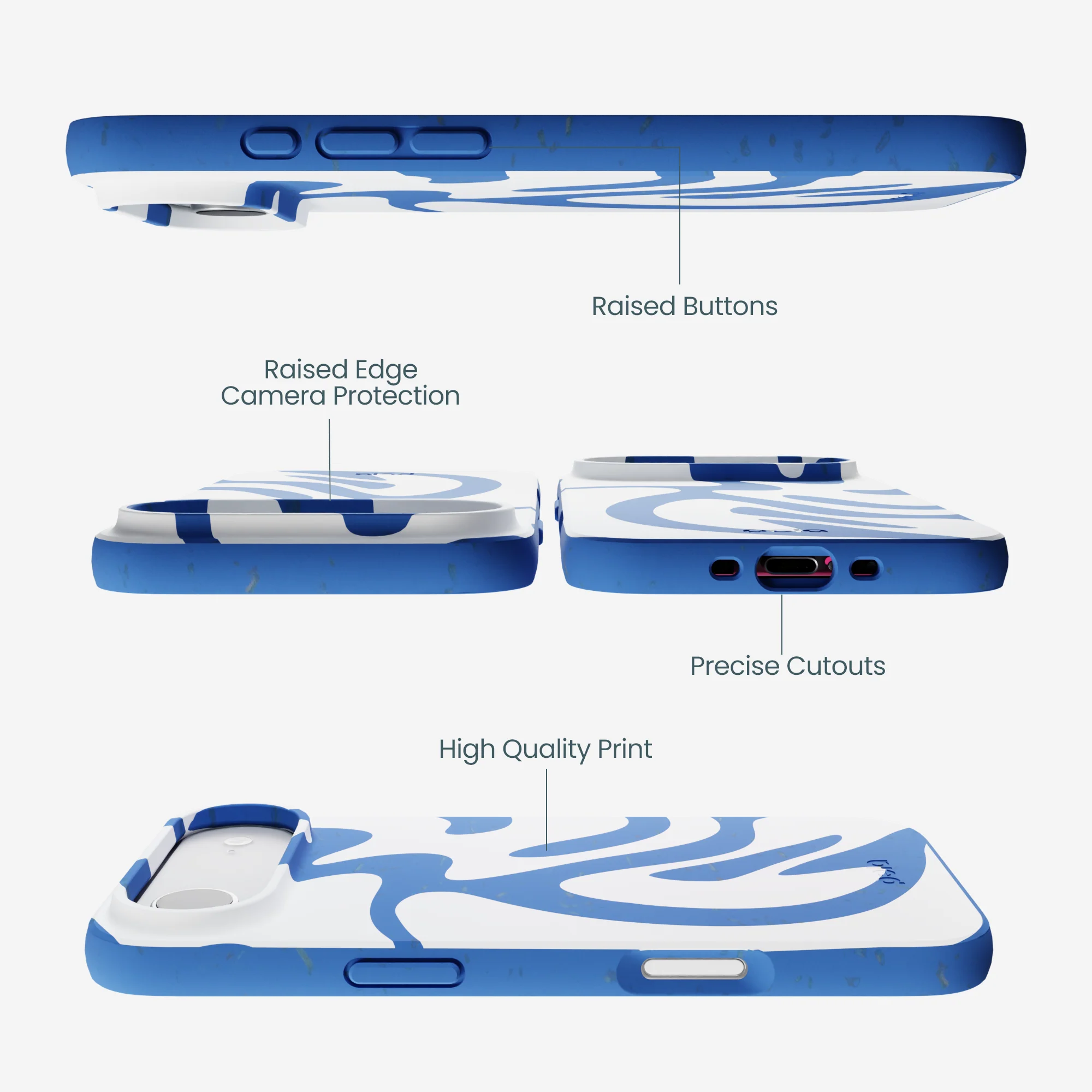 Electric Blue Blue Crush iPhone Air Case - Image 3