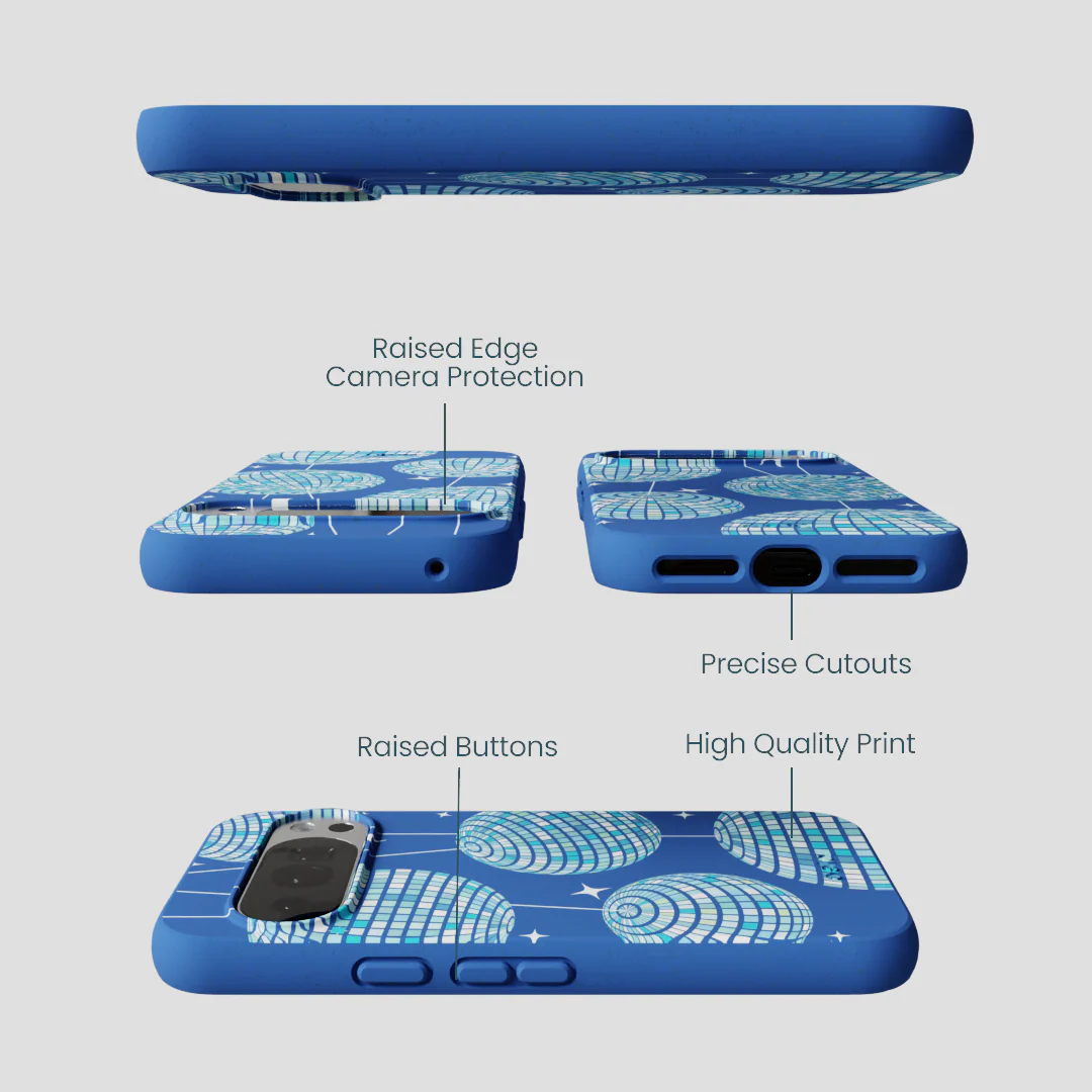 Electric Blue Blue Groove Google Pixel 10/10 Pro Case - Image 3