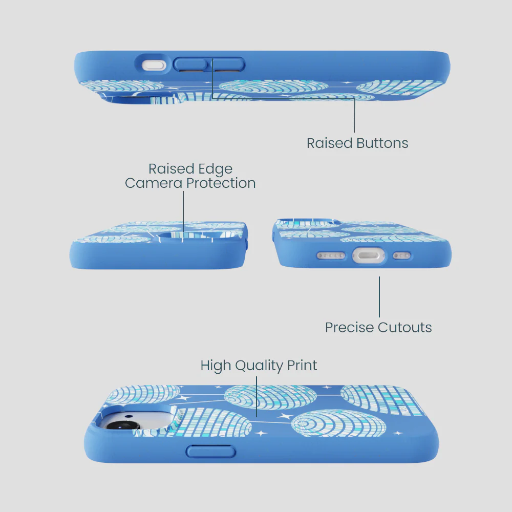 Electric Blue Blue Groove iPhone 16e/17e Case - Image 3