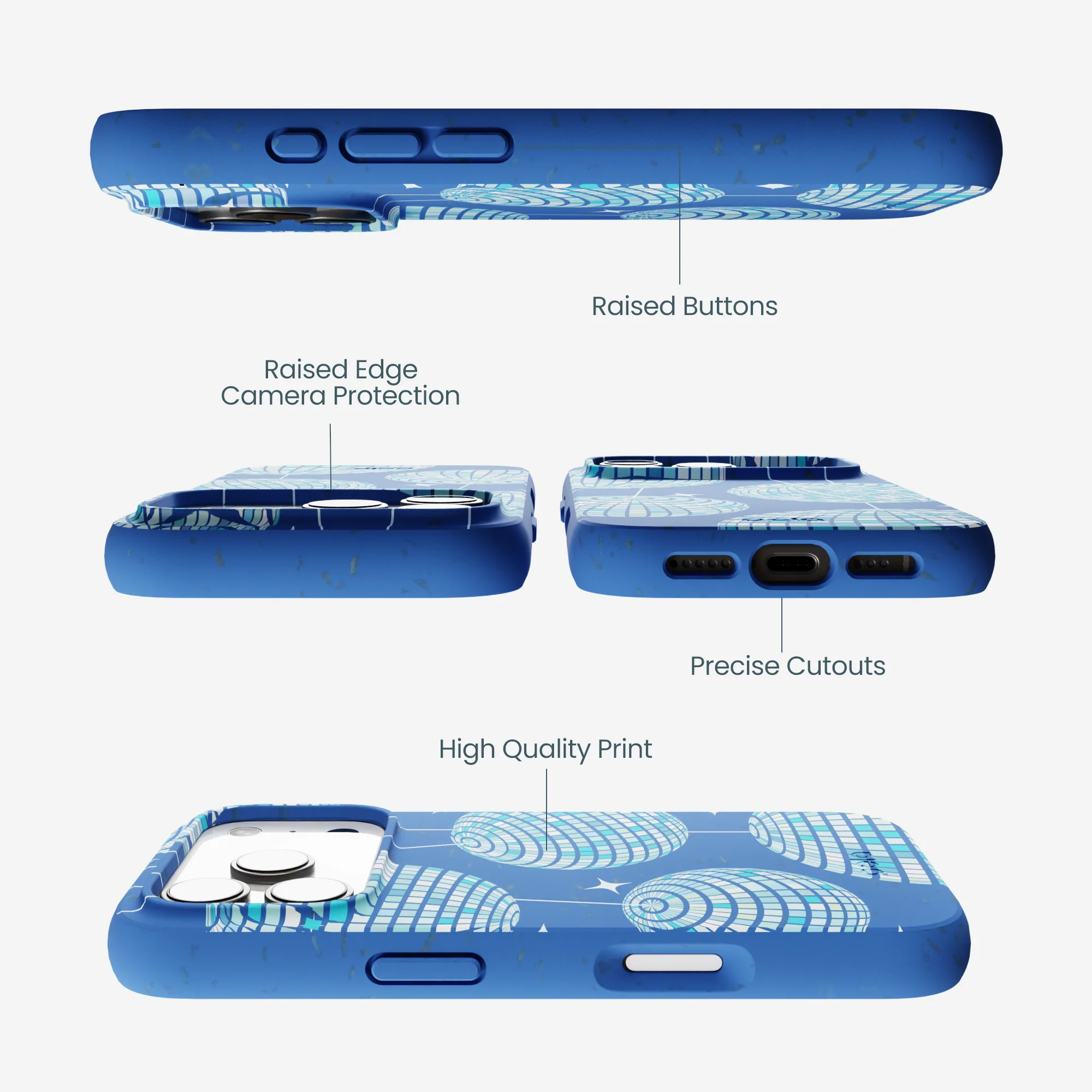 Electric Blue Blue Groove iPhone 17 Pro Case - Image 3