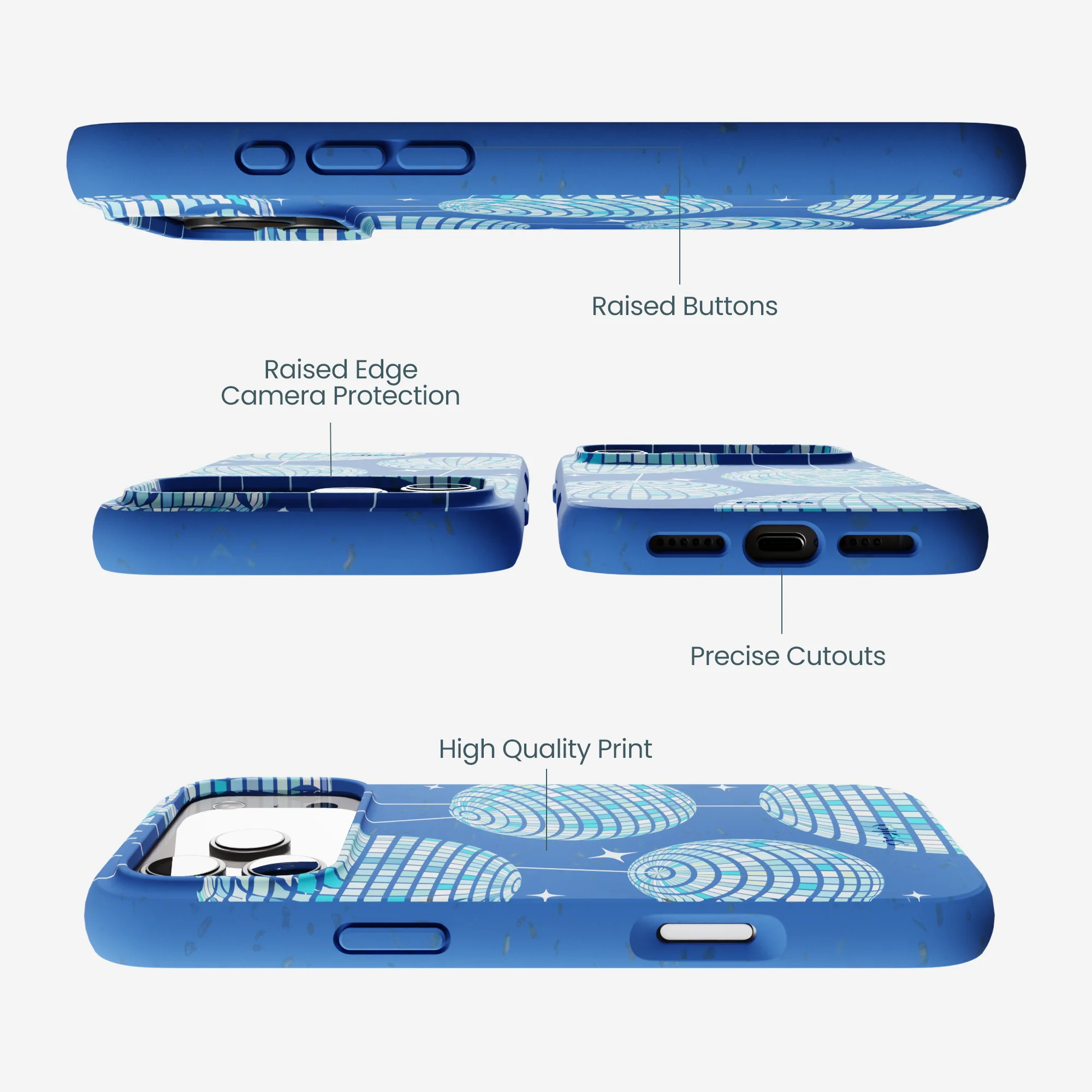 Electric Blue Blue Groove iPhone 17 Pro Max Case - Image 3