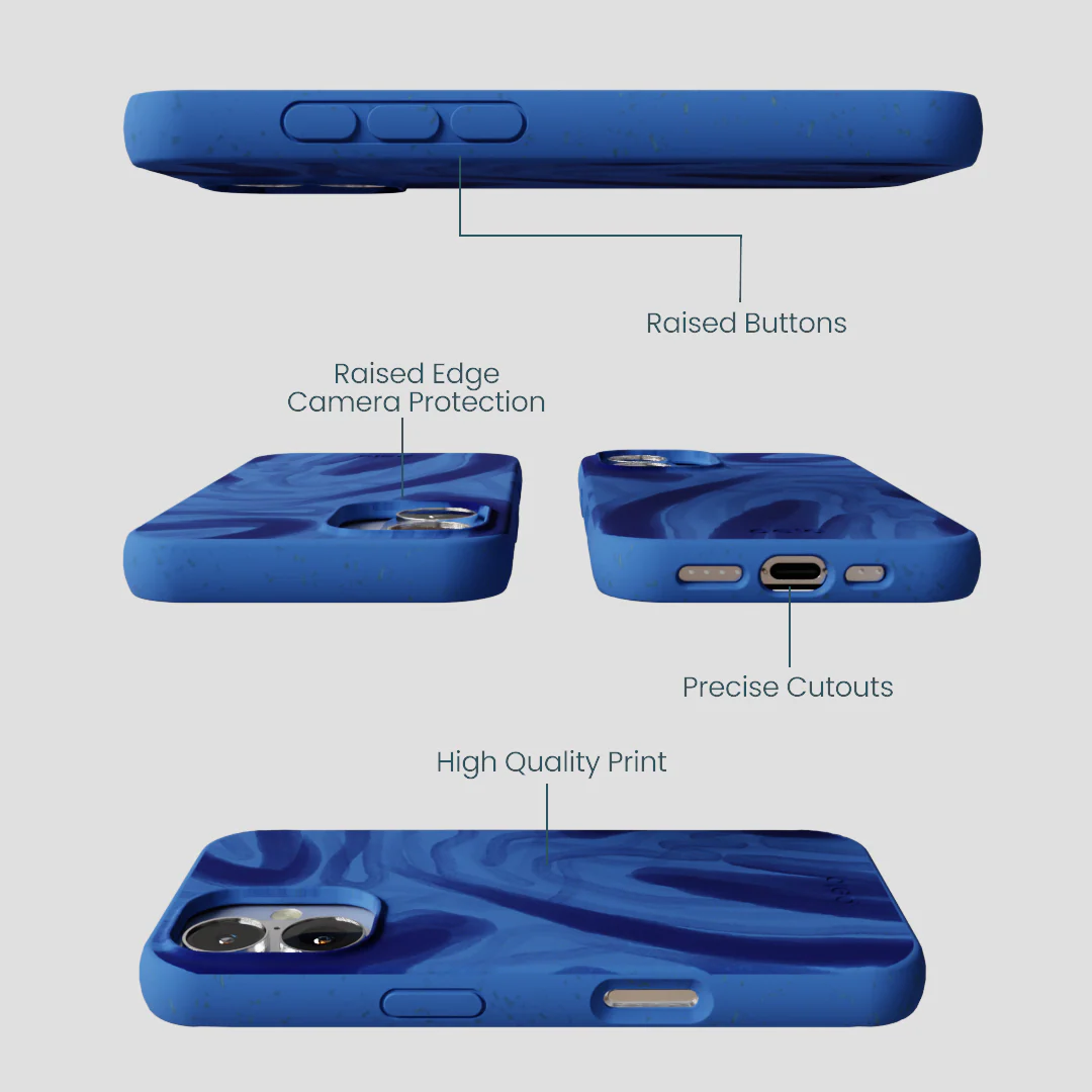 Electric Blue Blue Study iPhone 16 Case - Image 3
