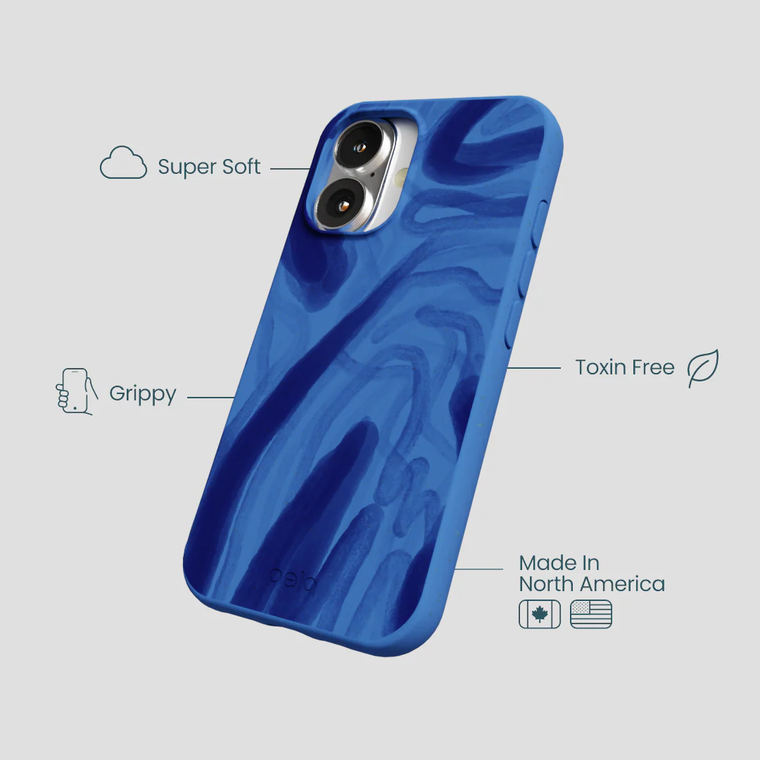 Electric Blue Blue Study iPhone 16 Case - Image 4