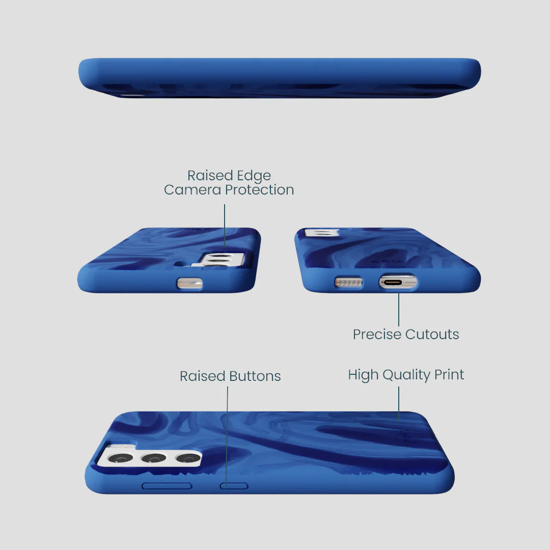 Electric Blue Blue Study Samsung Galaxy S21 Case - Image 3