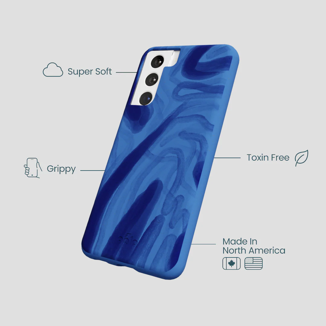 Electric Blue Blue Study Samsung Galaxy S21 Case - Image 4