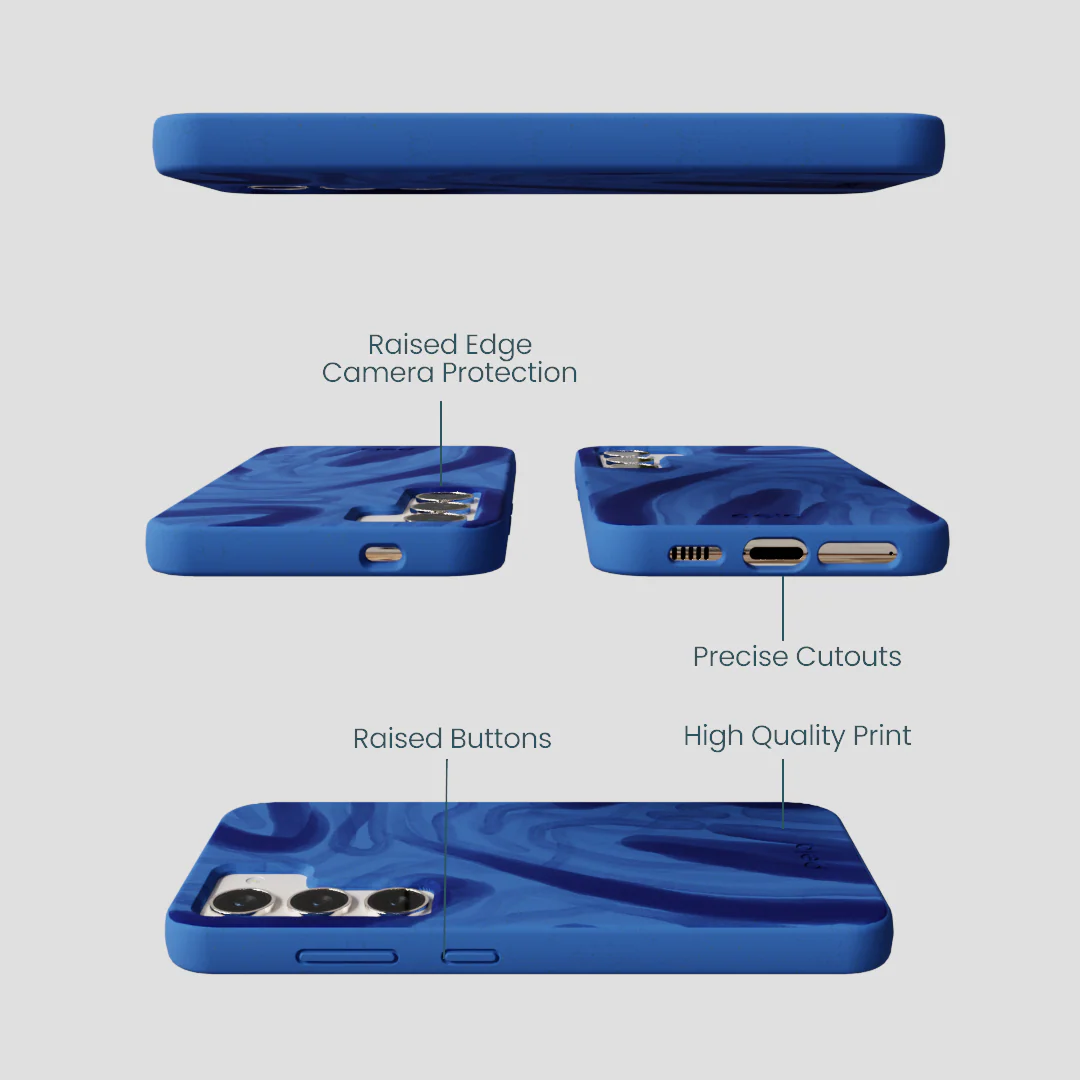 Electric Blue Blue Study Samsung Galaxy S24 Case - Image 3
