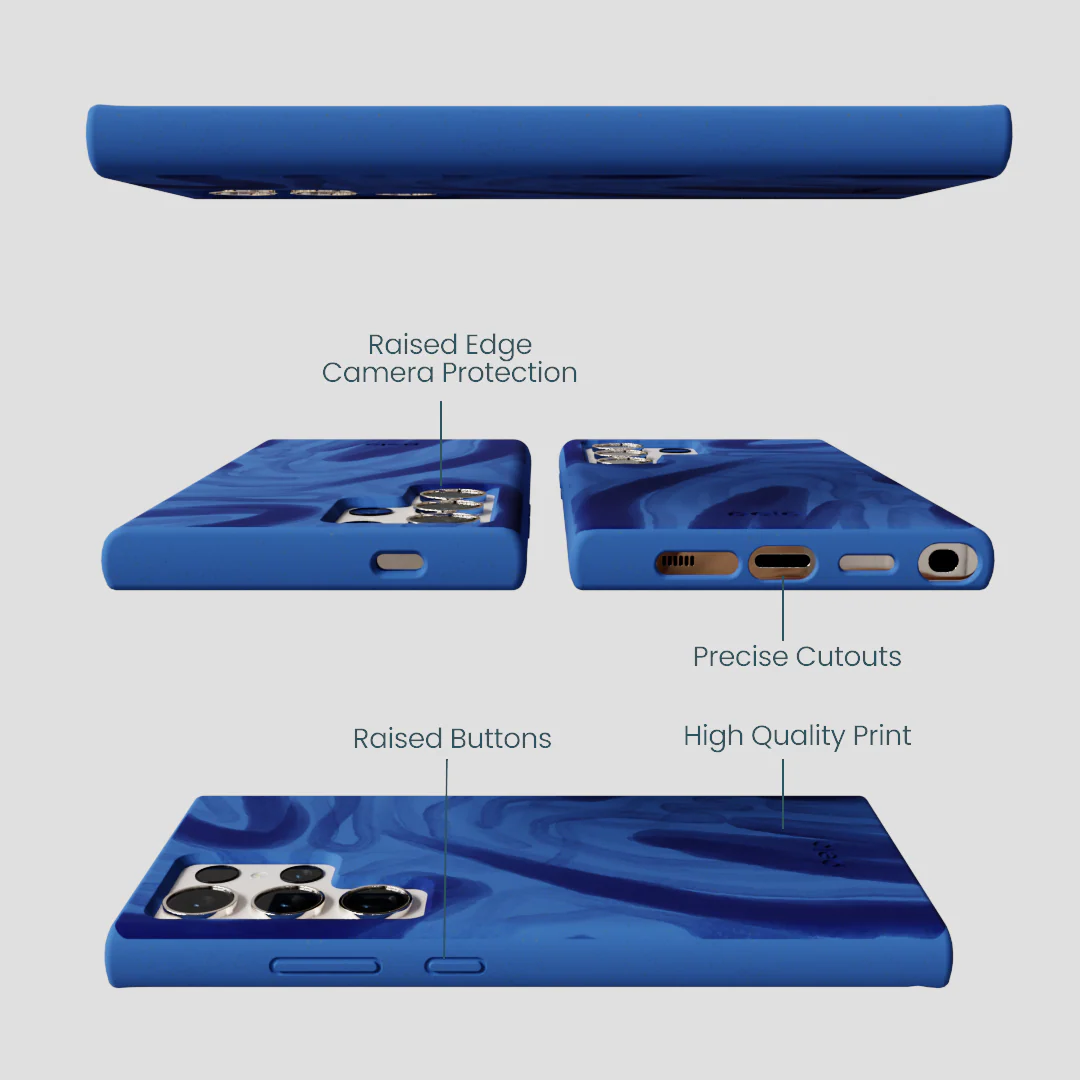 Electric Blue Blue Study Samsung Galaxy S24 Ultra Case - Image 3