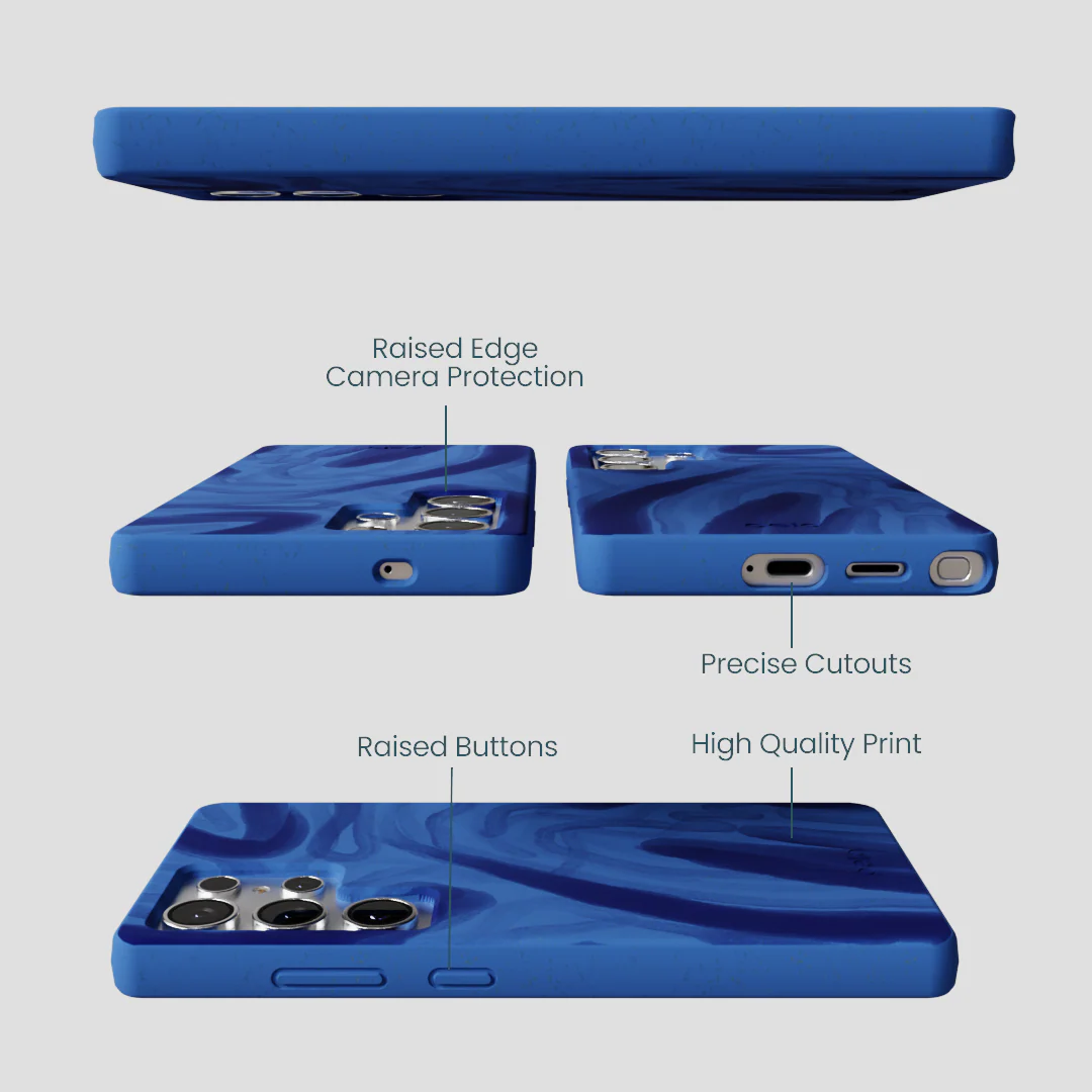 Electric Blue Blue Study Samsung Galaxy S25 Ultra Case - Image 3