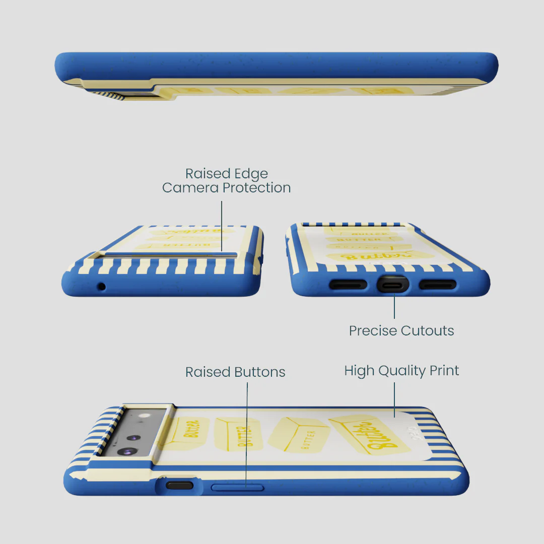 Electric Blue Butter Bars Google Pixel 6 Case - Image 3