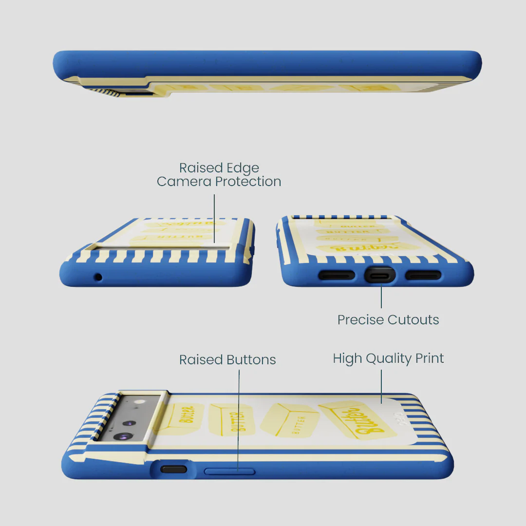 Electric Blue Butter Bars Google Pixel 6a Case - Image 3