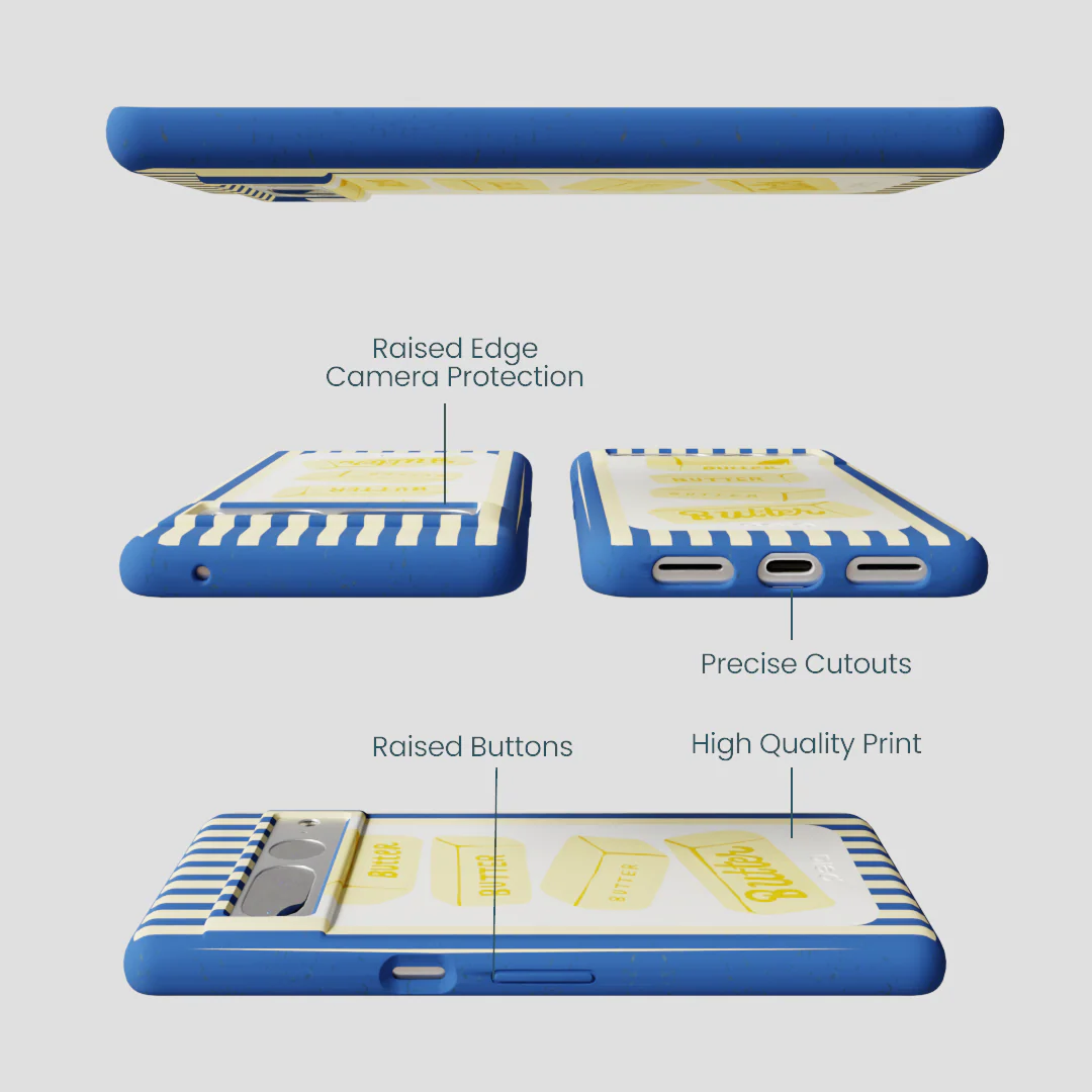 Electric Blue Butter Bars Google Pixel 7 Pro Case - Image 3