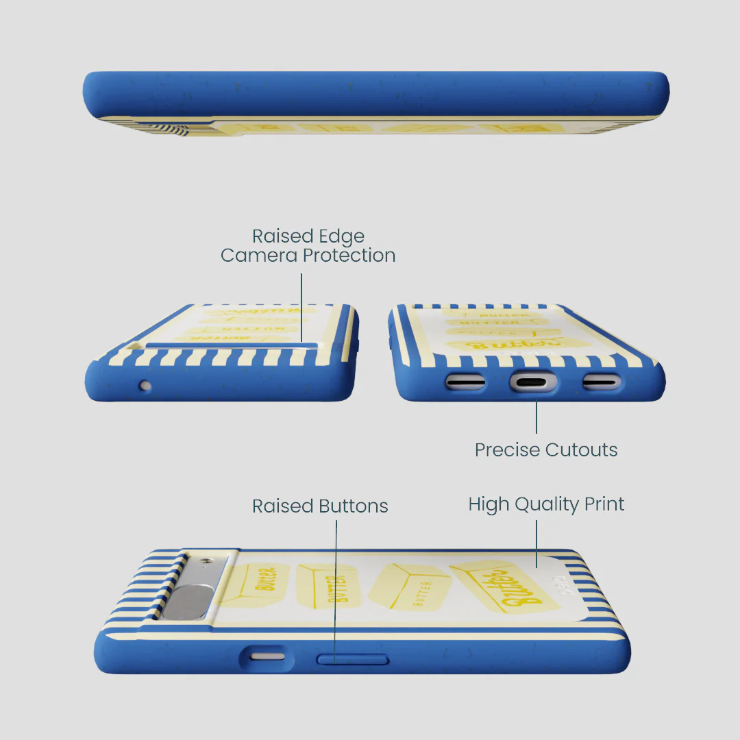 Electric Blue Butter Bars Google Pixel 7a Case - Image 3