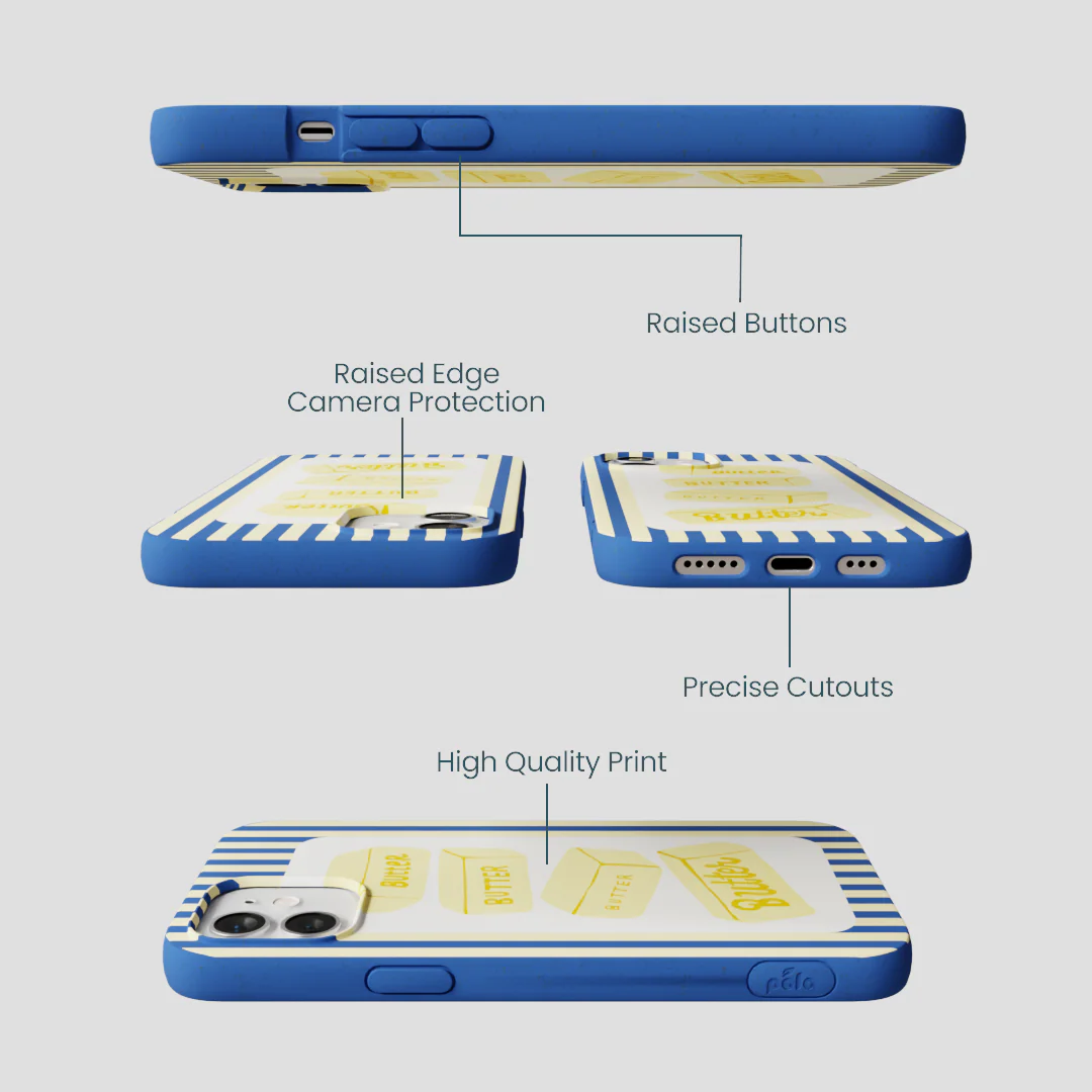 Electric Blue Butter Bars iPhone 12/ iPhone 12 Pro Case - Image 3