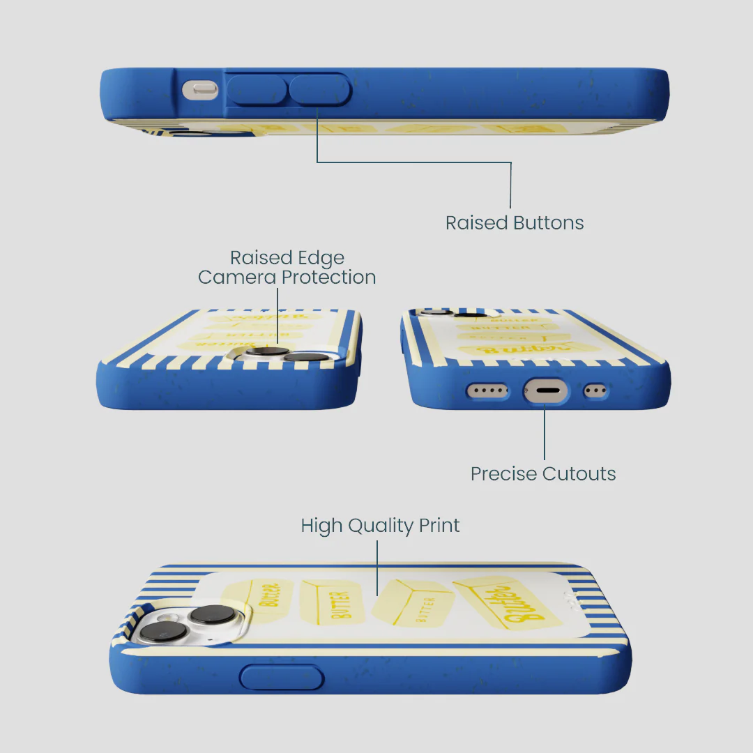 Electric Blue Butter Bars iPhone 13 Case - Image 3