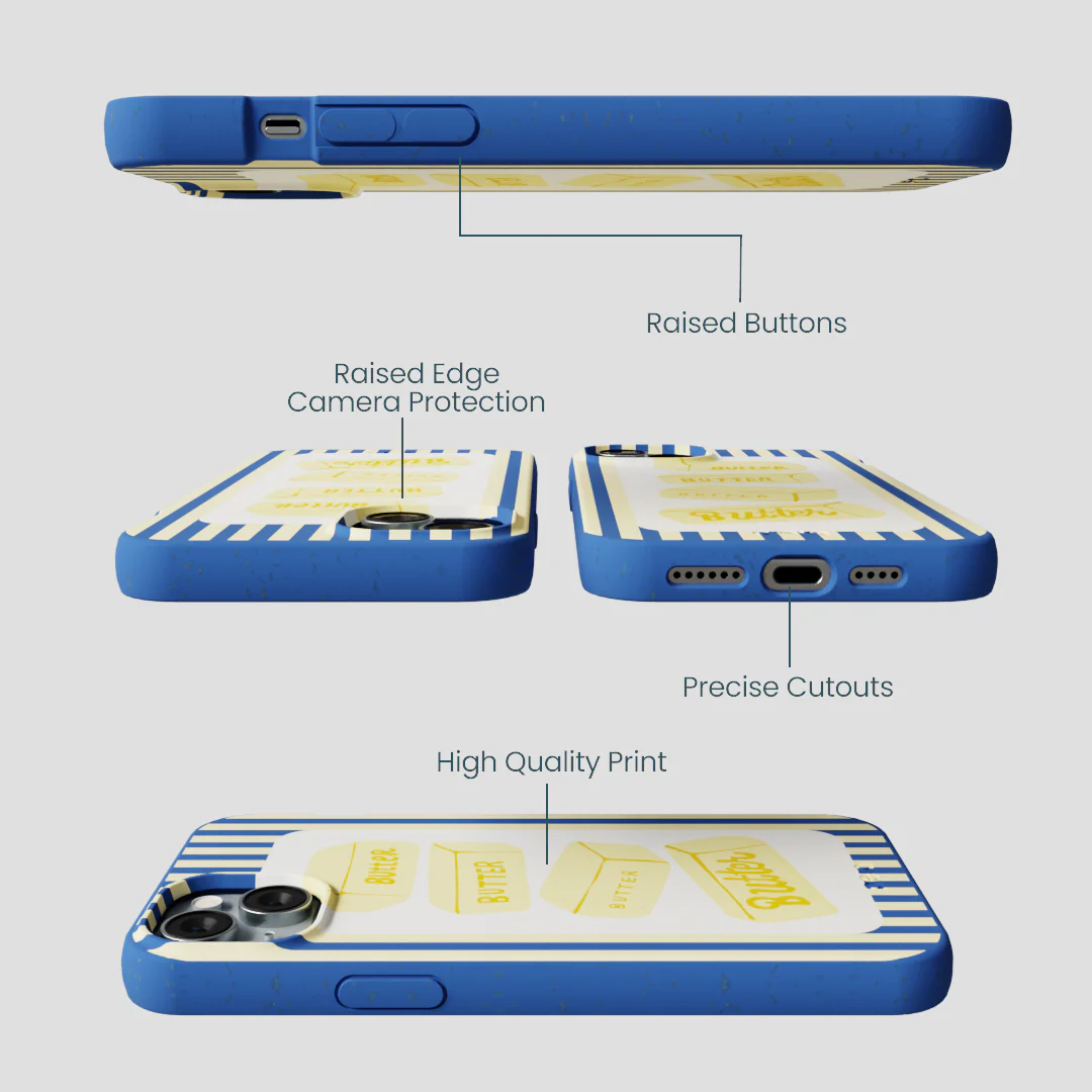 Electric Blue Butter Bars iPhone 14 Plus Case - Image 3