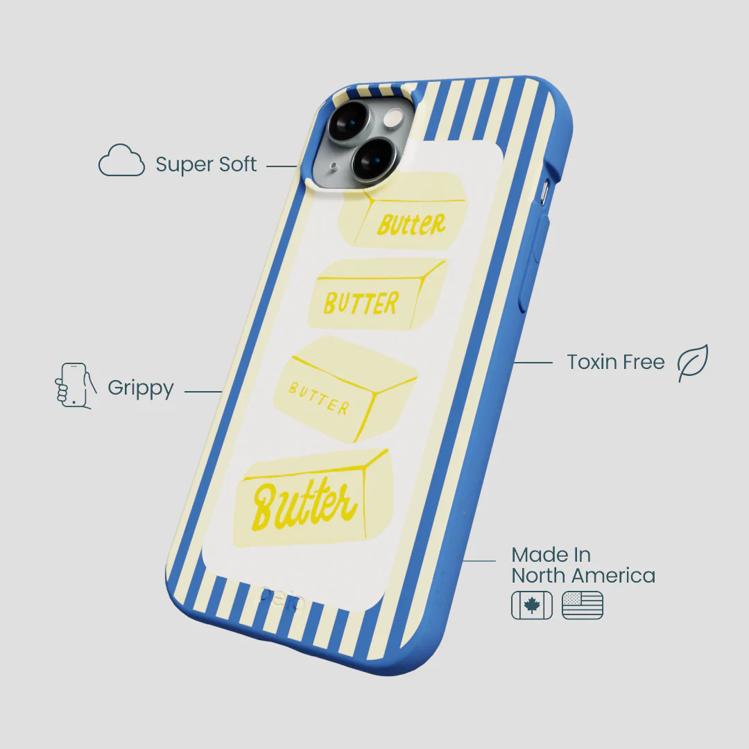 Electric Blue Butter Bars iPhone 14 Plus Case - Image 4