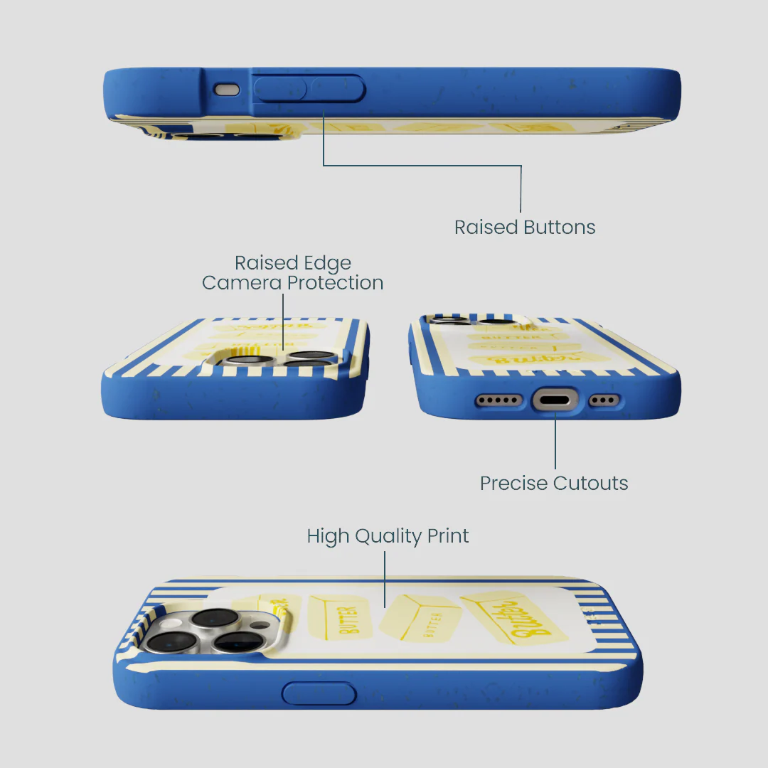 Electric Blue Butter Bars iPhone 14 Pro Case - Image 3