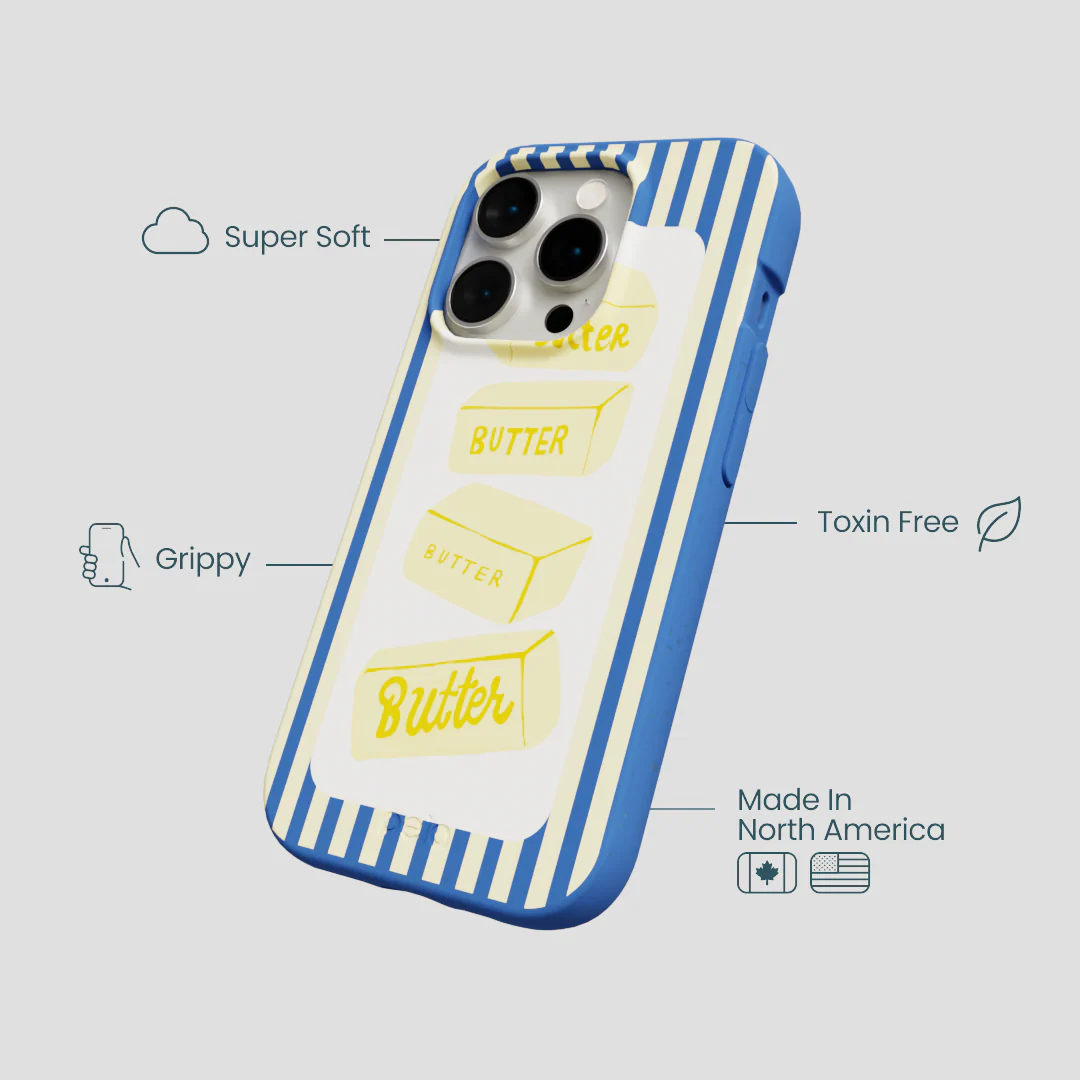 Electric Blue Butter Bars iPhone 14 Pro Case - Image 4