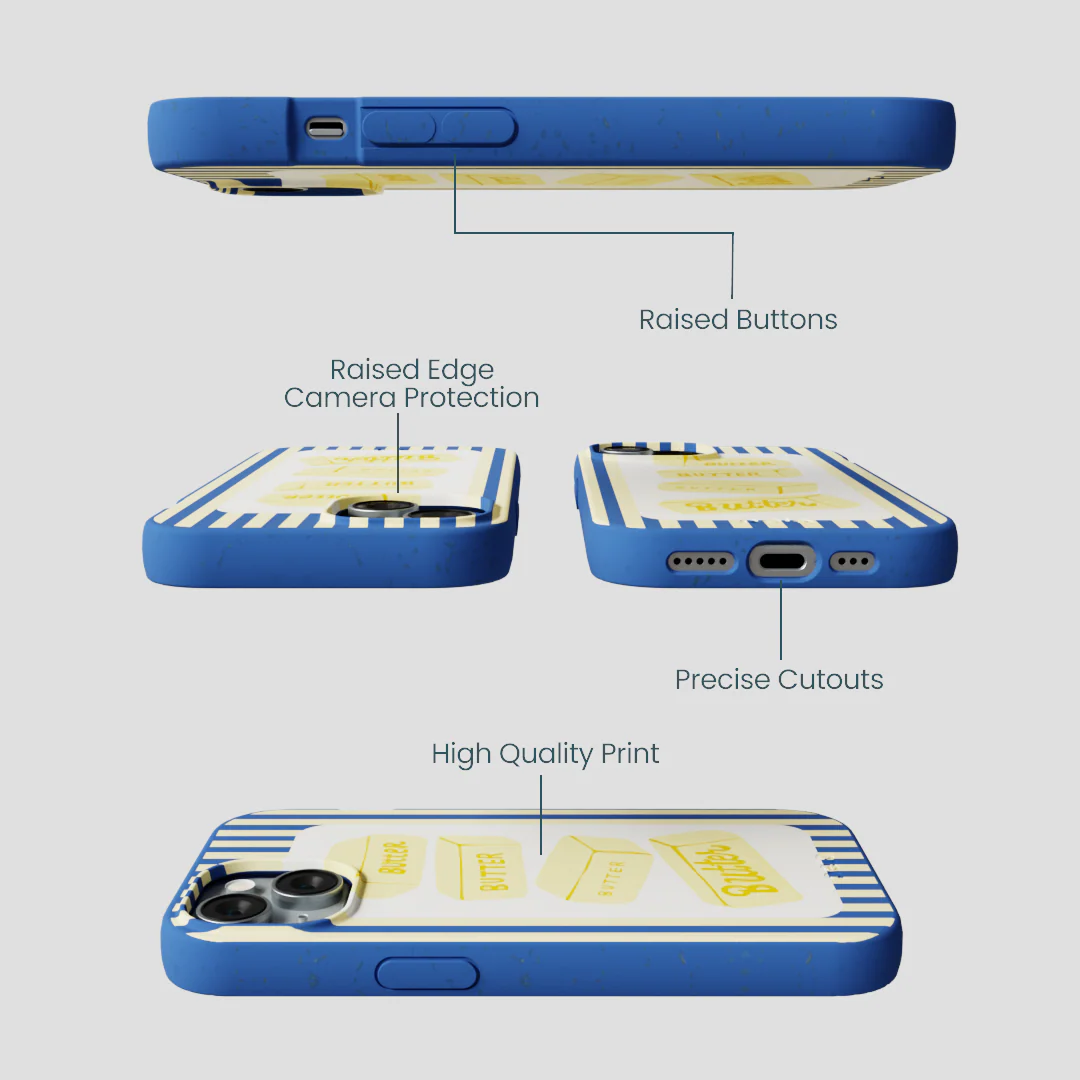 Electric Blue Butter Bars iPhone 15 Case - Image 3
