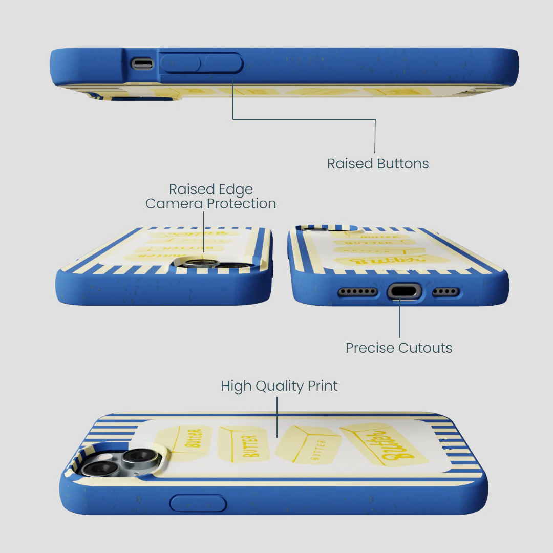 Electric Blue Butter Bars iPhone 15 Plus Case - Image 3