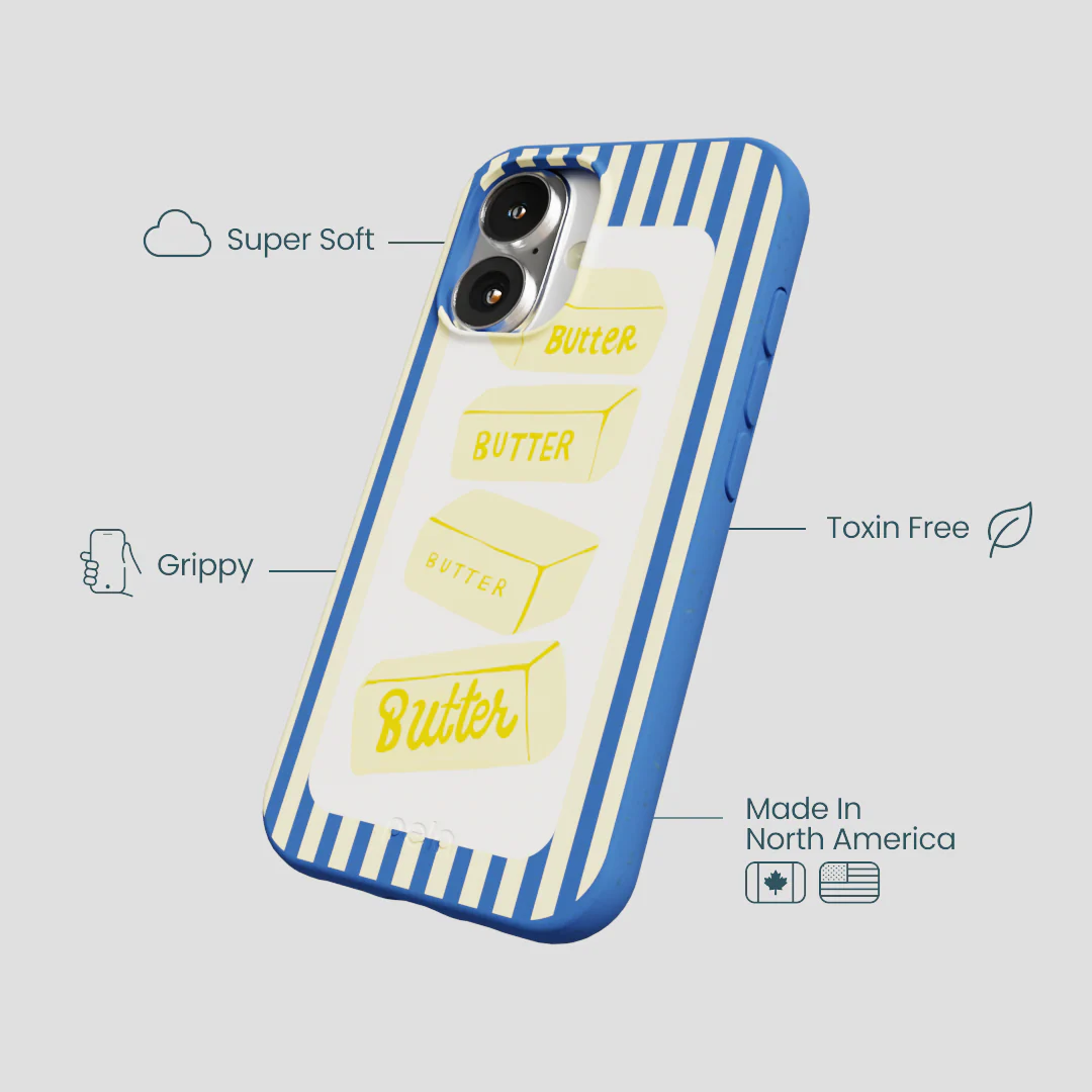 Electric Blue Butter Bars iPhone 16 Case - Image 4