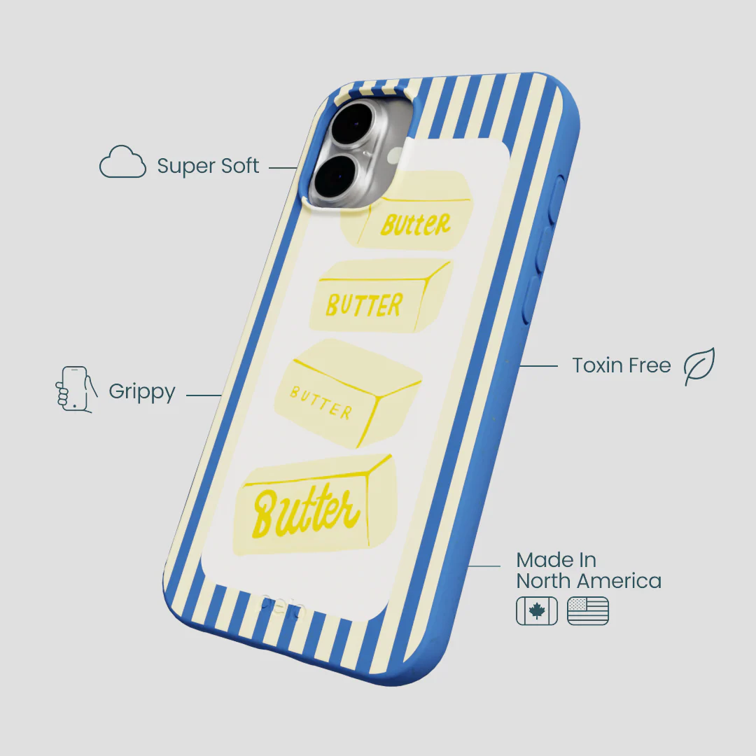 Electric Blue Butter Bars iPhone 16 Plus Case - Image 4