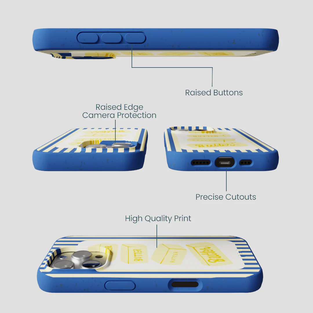 Electric Blue Butter Bars iPhone 16 Pro Case - Image 3