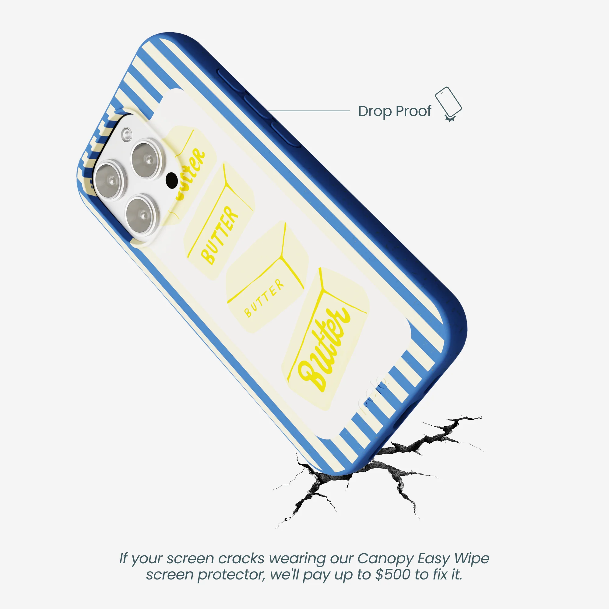 Electric Blue Butter Bars iPhone 16 Pro Max Case - Image 5