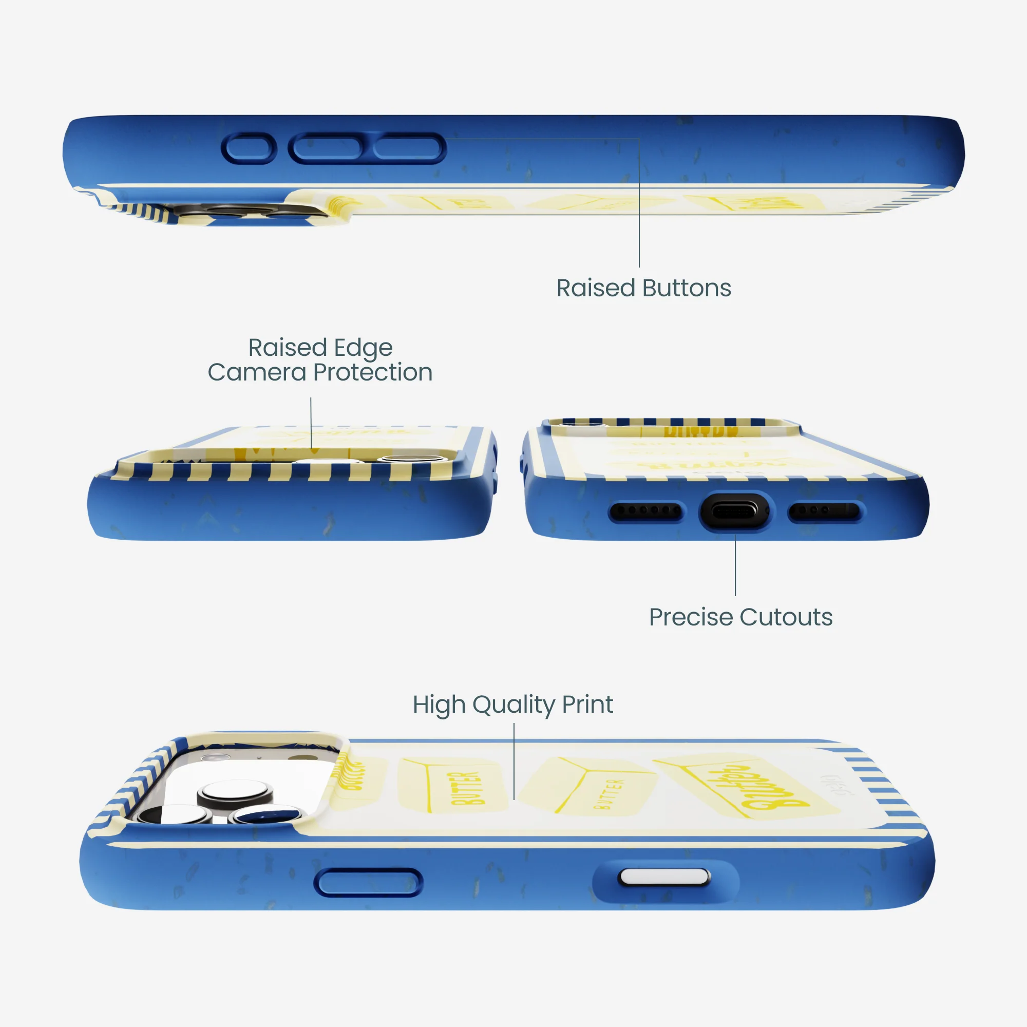 Electric Blue Butter Bars iPhone 17 Pro Max Case - Image 3