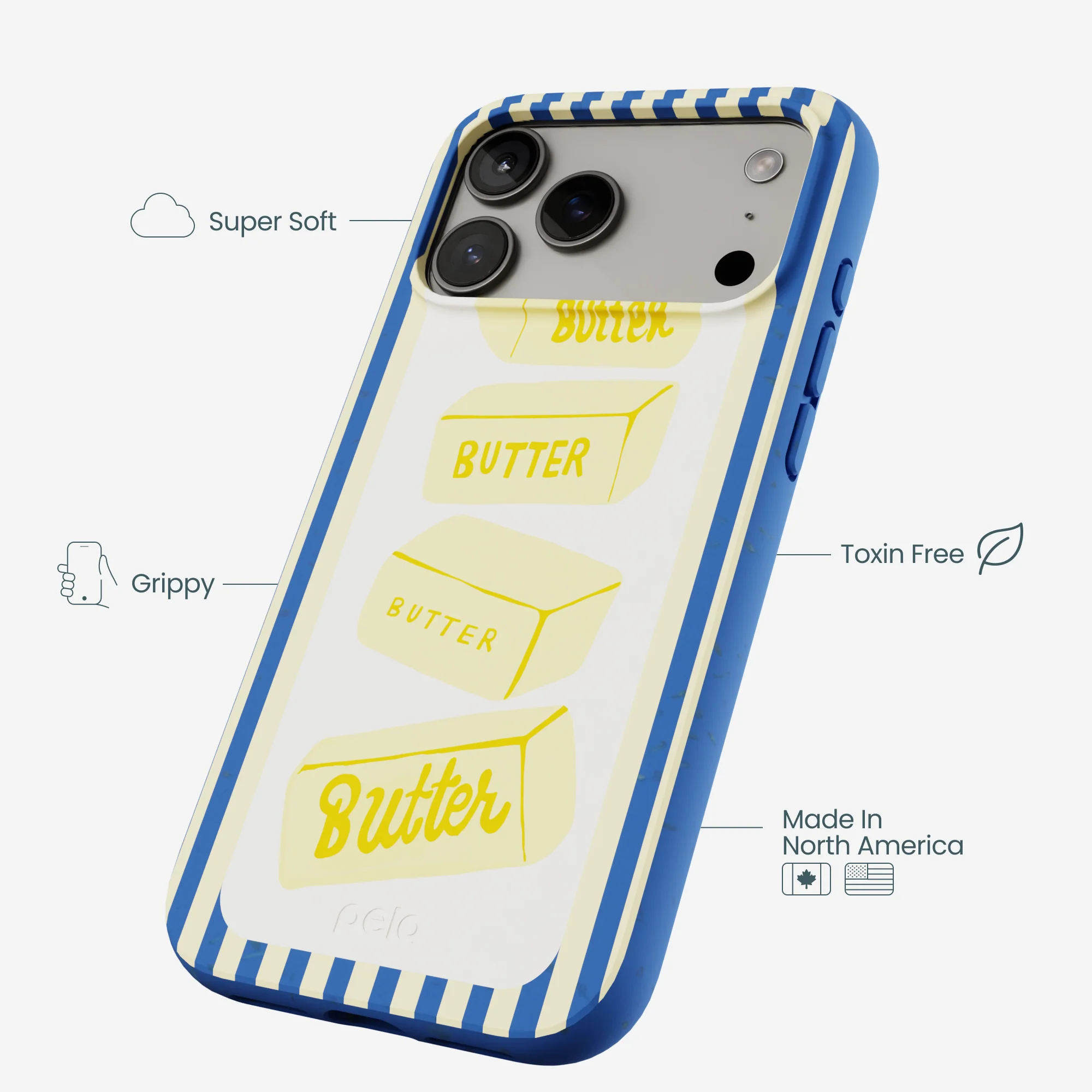 Electric Blue Butter Bars iPhone 17 Pro Max Case - Image 4