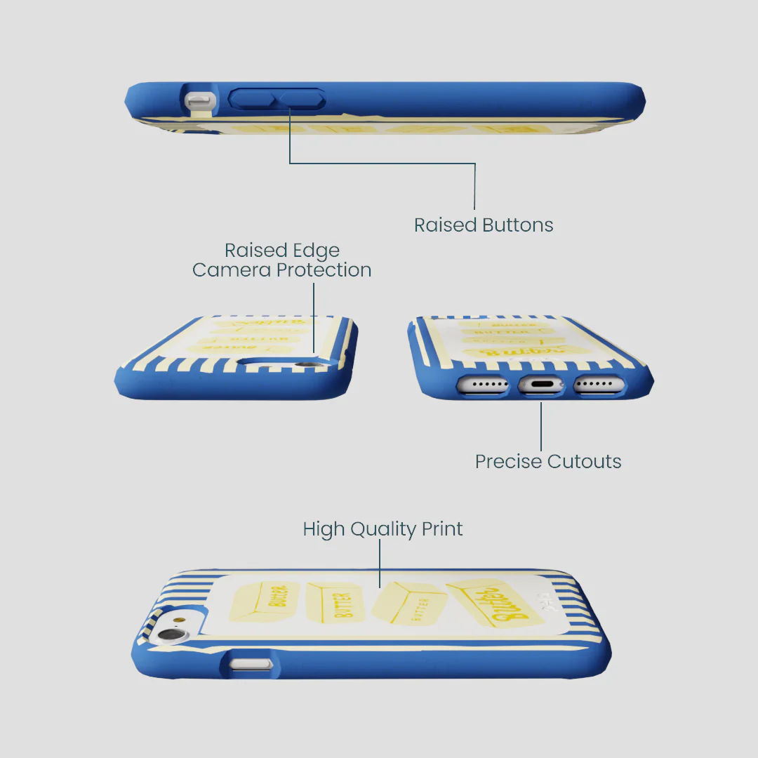 Electric Blue Butter Bars iPhone 6/6s/7/8/SE Case - Image 3