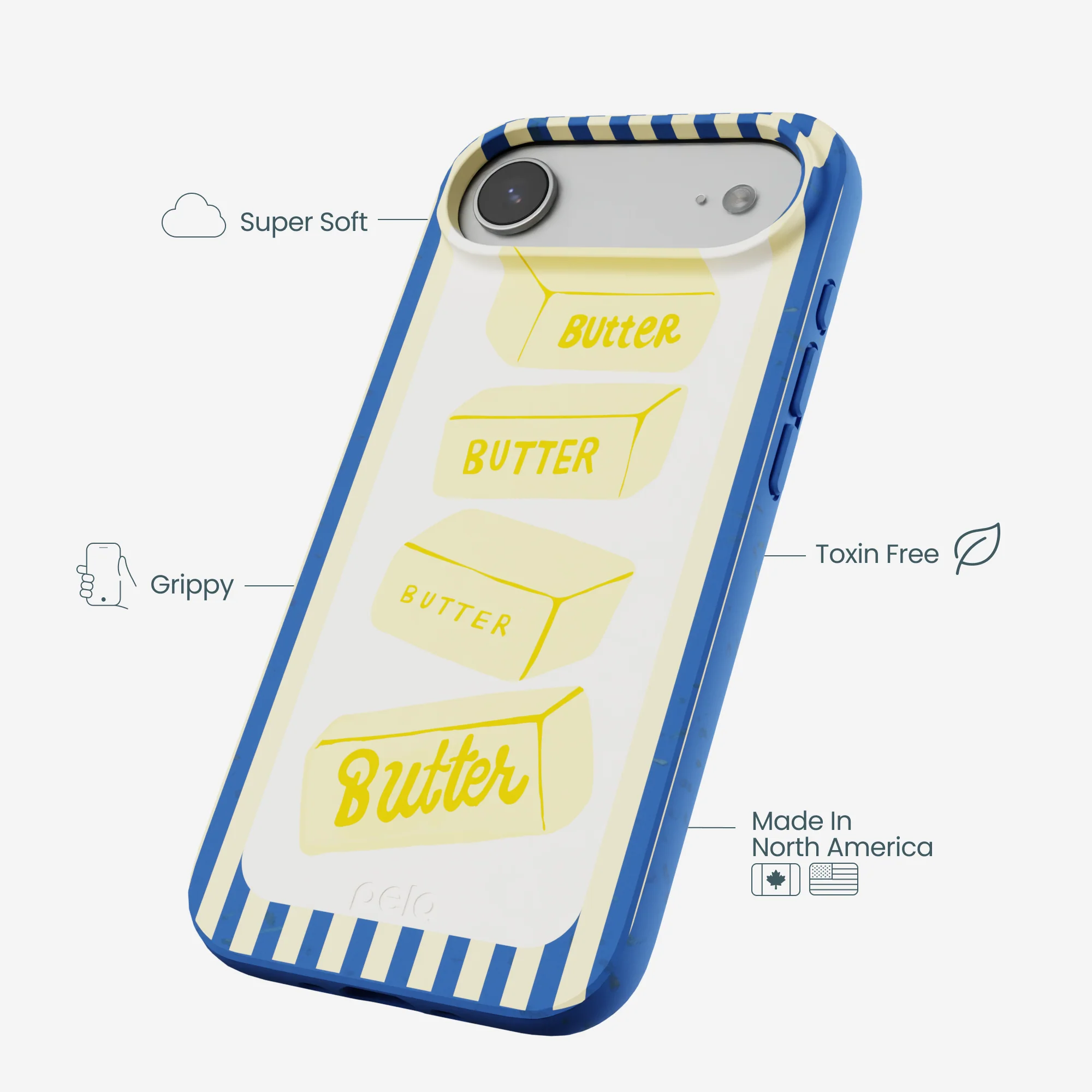 Electric Blue Butter Bars iPhone Air Case - Image 4