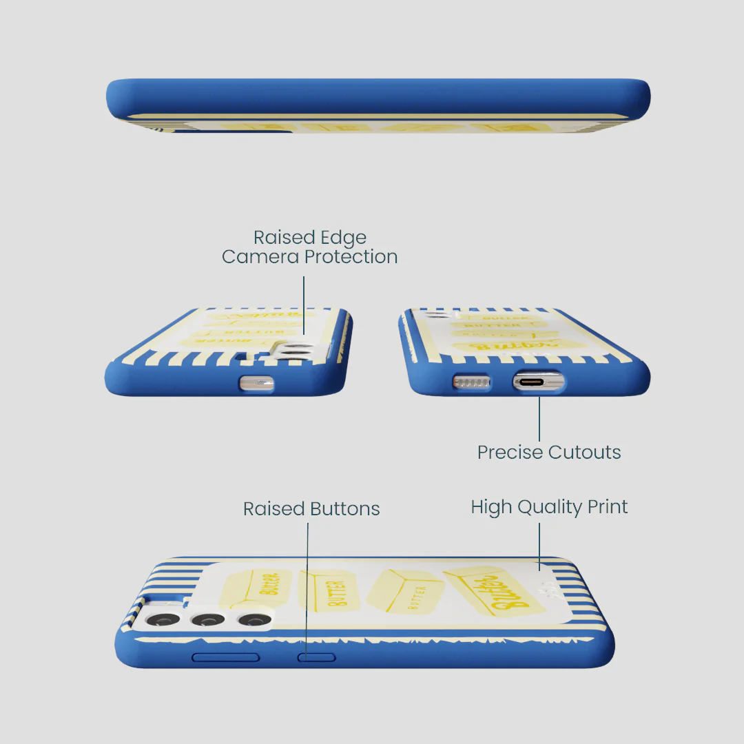 Electric Blue Butter Bars Samsung Galaxy S21 Case - Image 3