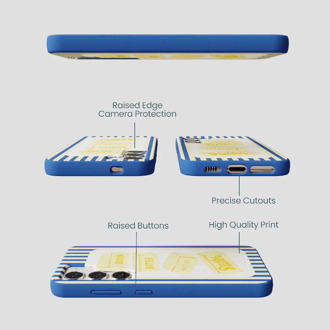 Electric Blue Butter Bars Samsung Galaxy S24 Case - Image 3