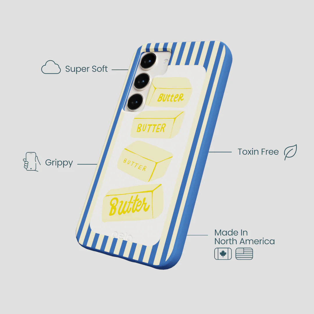 Electric Blue Butter Bars Samsung Galaxy S24 Case - Image 4