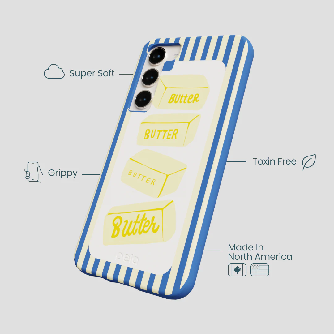Electric Blue Butter Bars Samsung Galaxy S24+(Plus) Case - Image 4