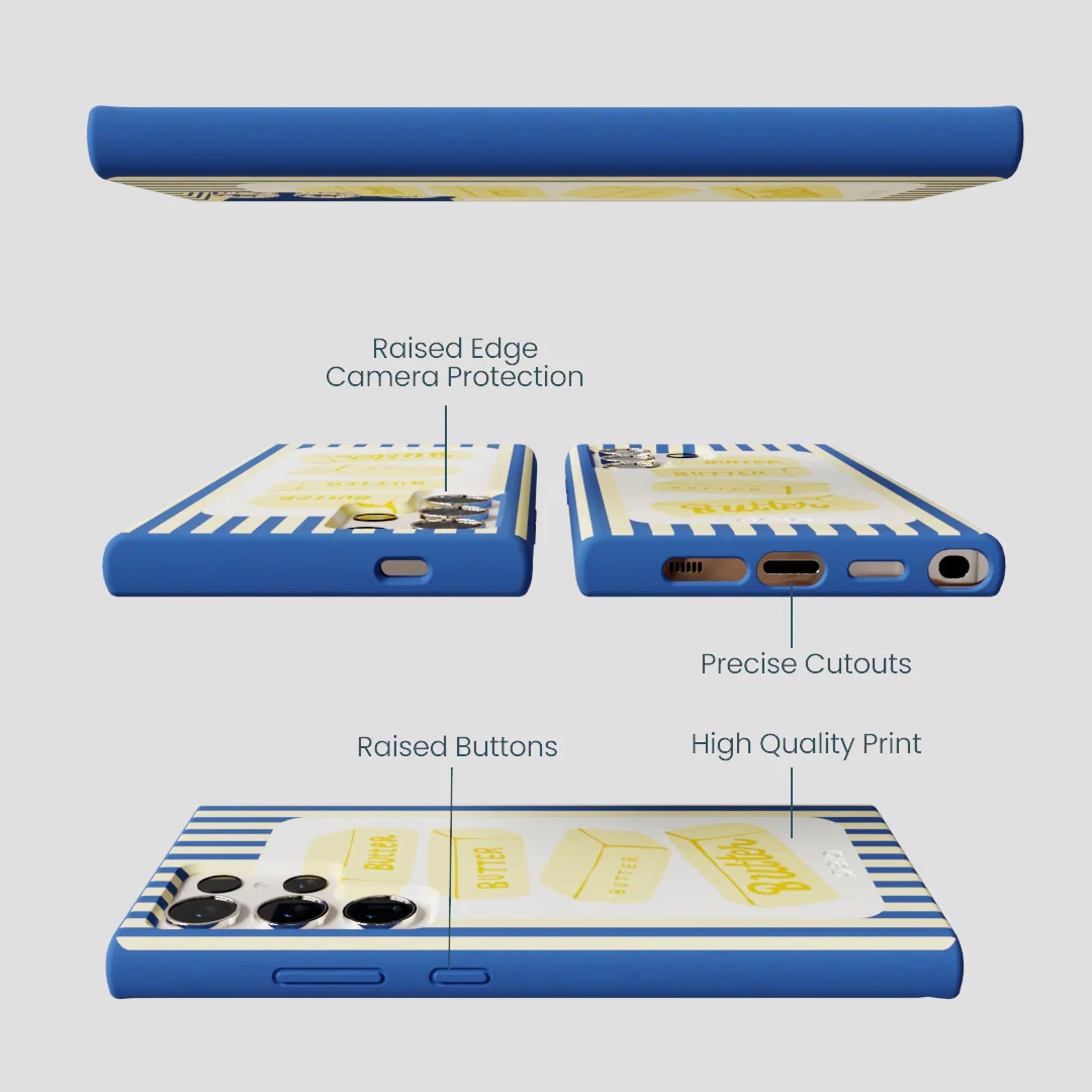Electric Blue Butter Bars Samsung Galaxy S24 Ultra Case - Image 3