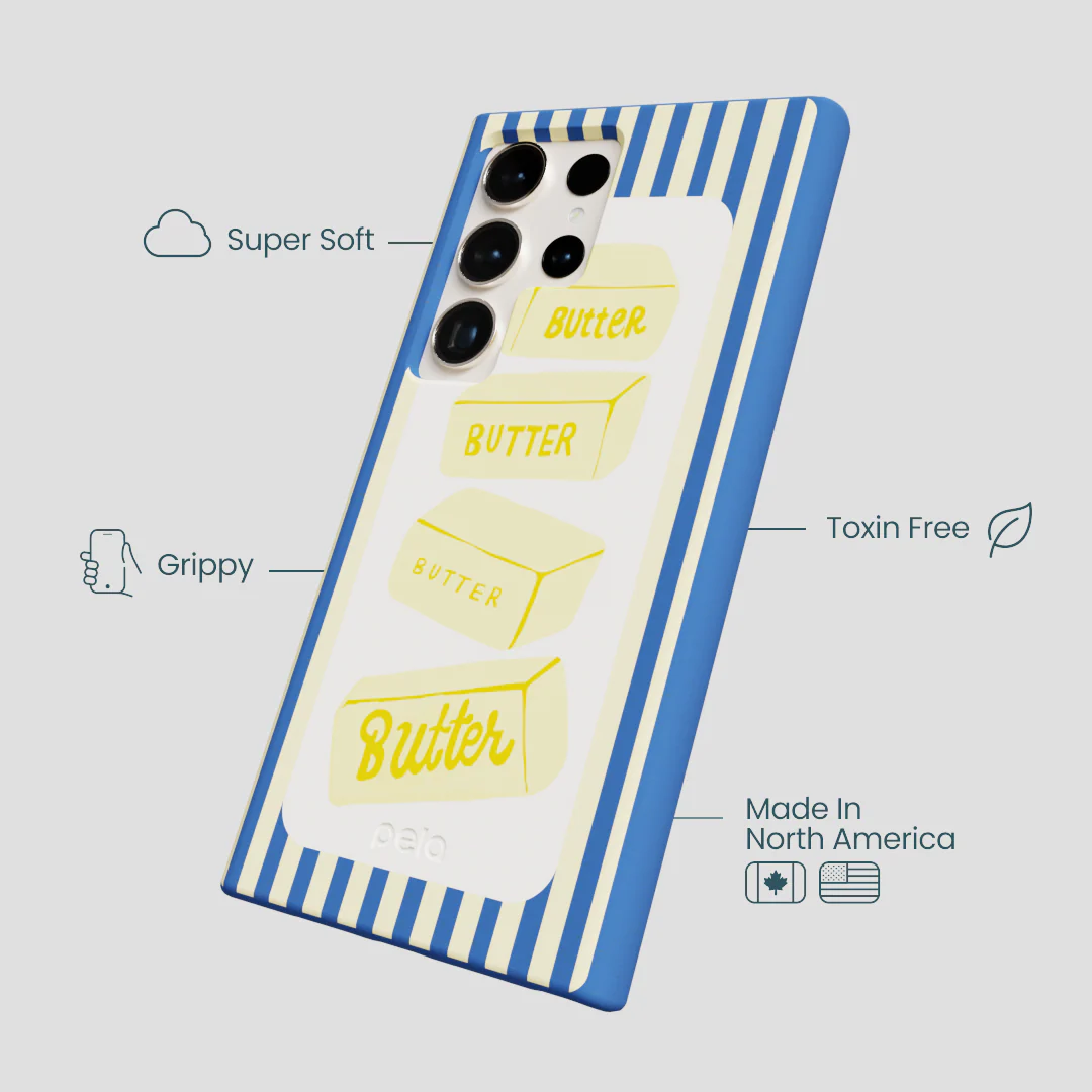 Electric Blue Butter Bars Samsung Galaxy S24 Ultra Case - Image 4