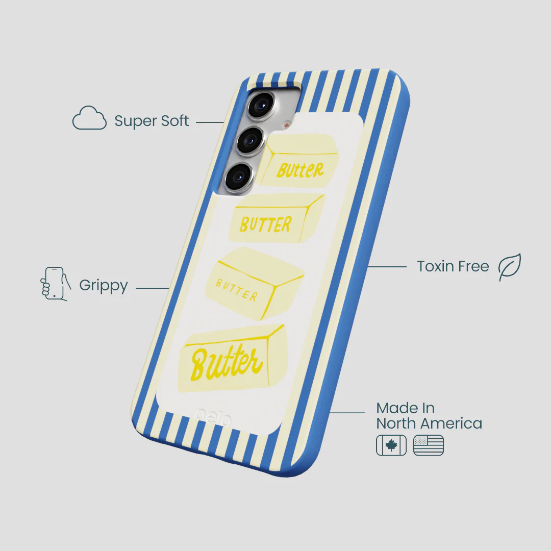Electric Blue Butter Bars Samsung Galaxy S25 Case - Image 4