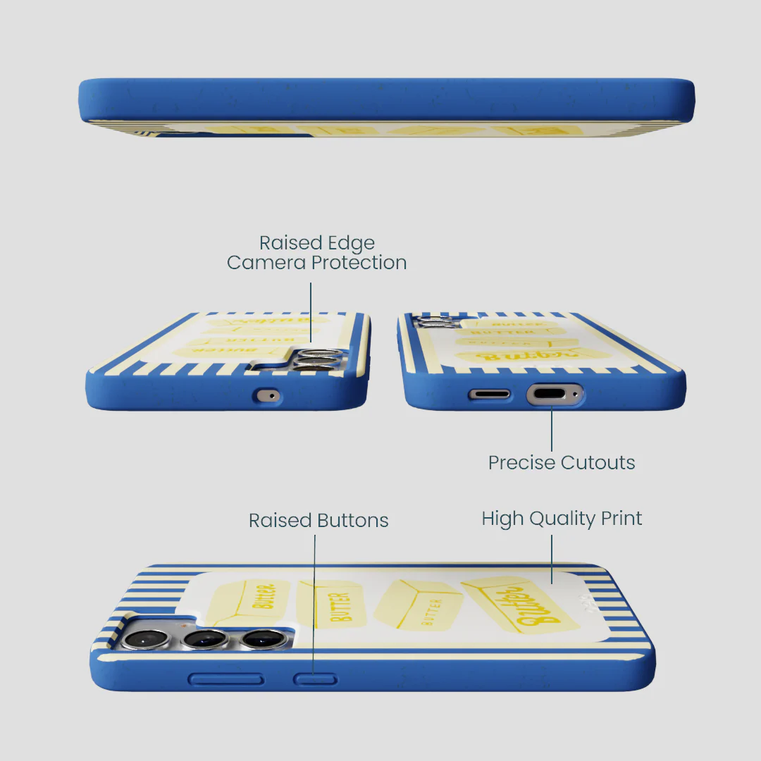 Electric Blue Butter Bars Samsung Galaxy S25+(Plus) Case - Image 3