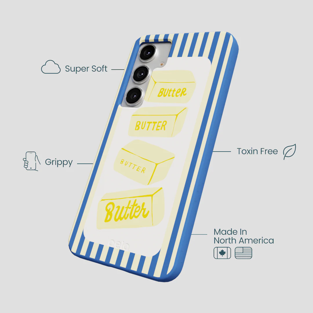 Electric Blue Butter Bars Samsung Galaxy S25+(Plus) Case - Image 4
