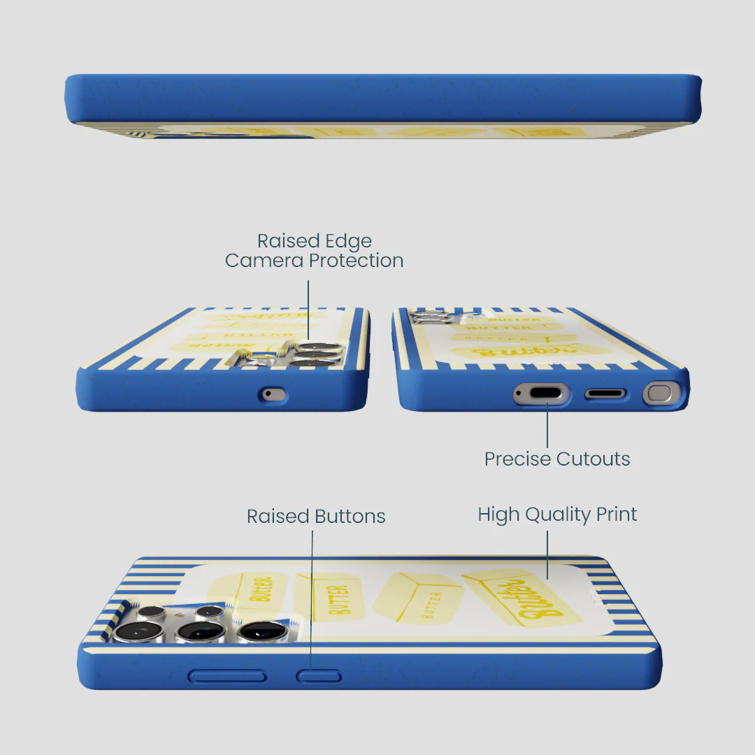Electric Blue Butter Bars Samsung Galaxy S25 Ultra Case - Image 3